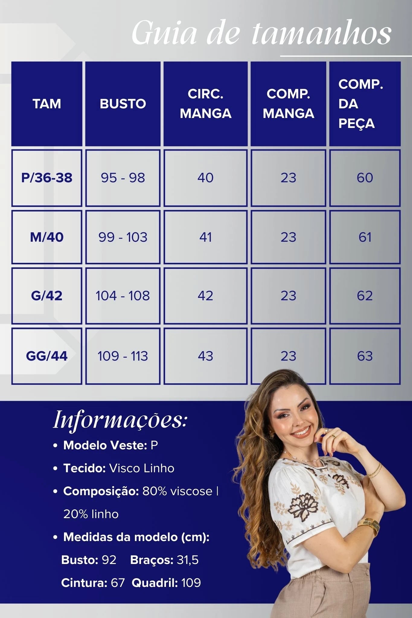 Blusa Manga Curta Visco-Linho Detalhes Bordados em Flores Darcy Branca