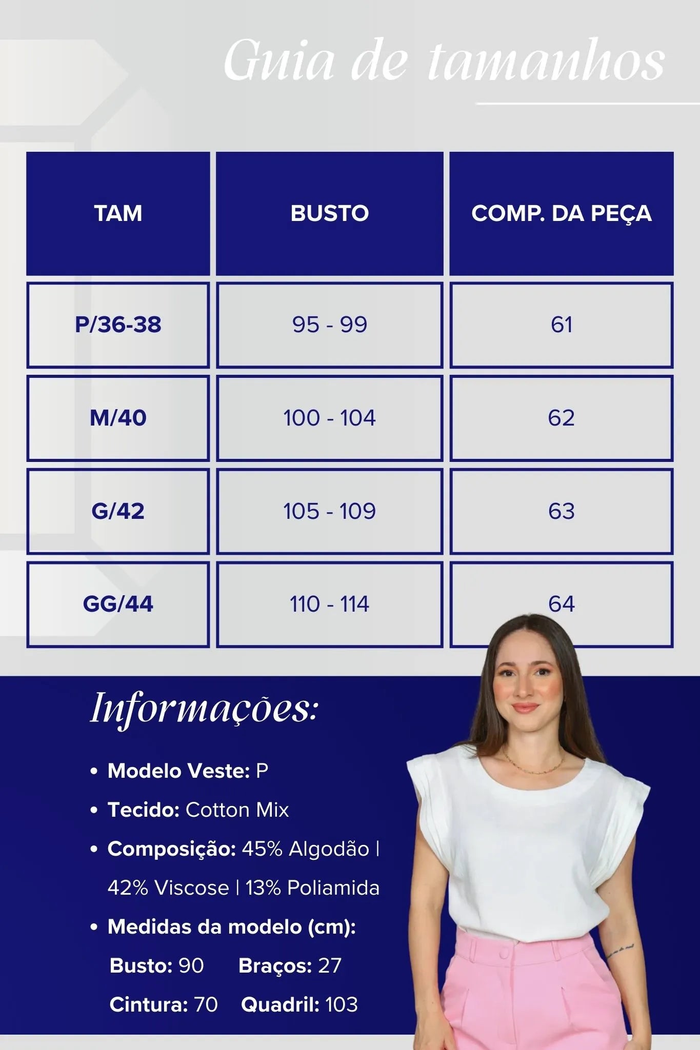 Blusa Regata Muscle Tee em Cotton Mix Detalhe Cava Dobrada Diana Branca