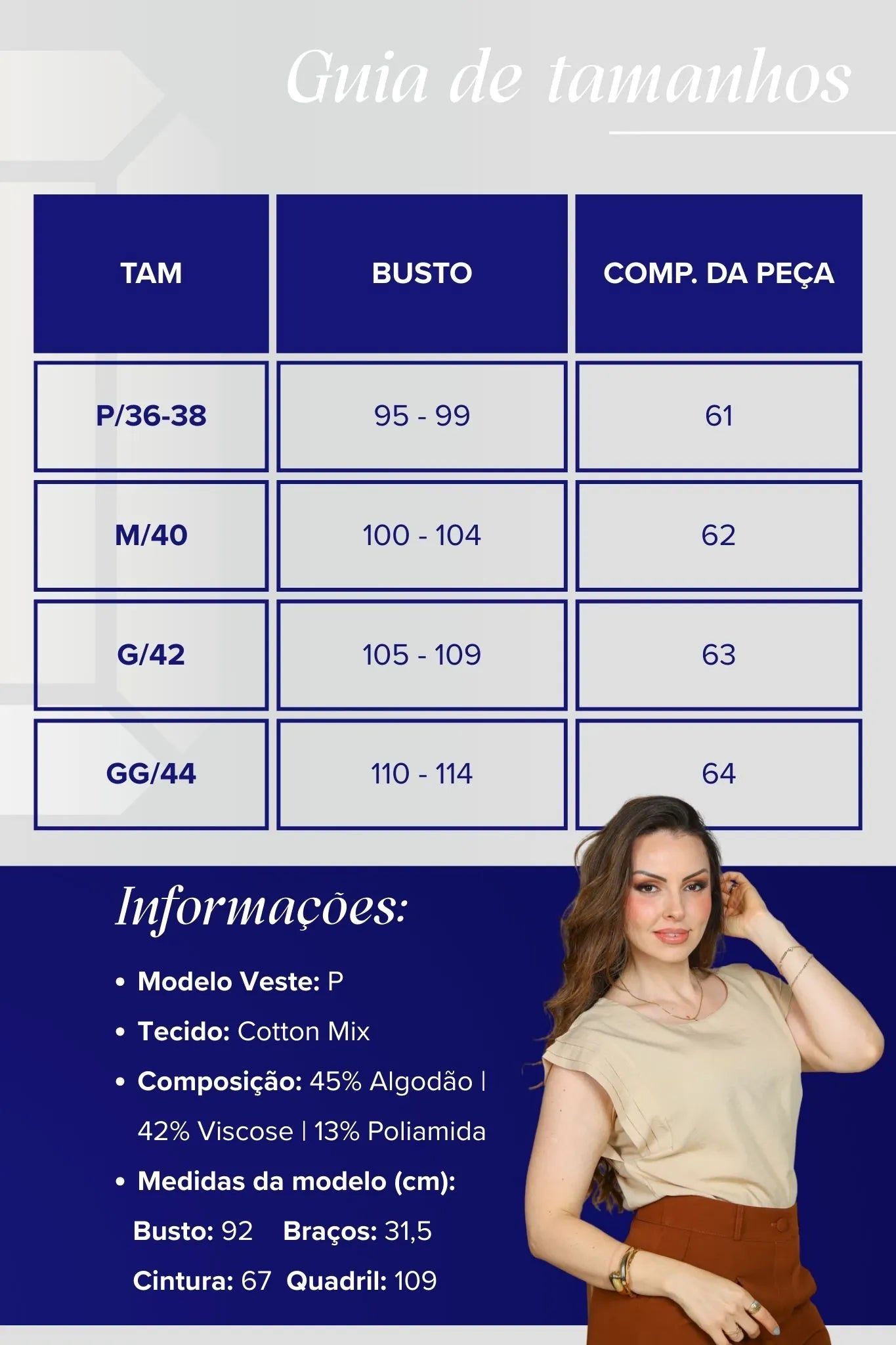 Blusa Regata Muscle Tee em Cotton Mix Detalhe Cava Dobrada Diana Bege