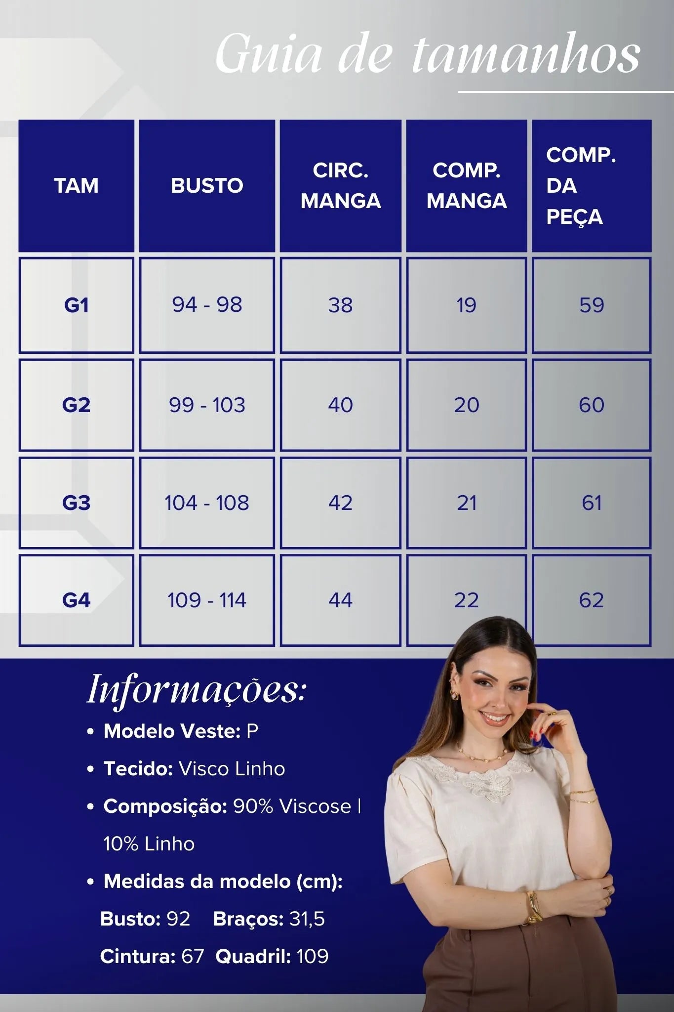 Blusa Manga Curta Colo Bordado Flores Visco Linho Elaine Bege