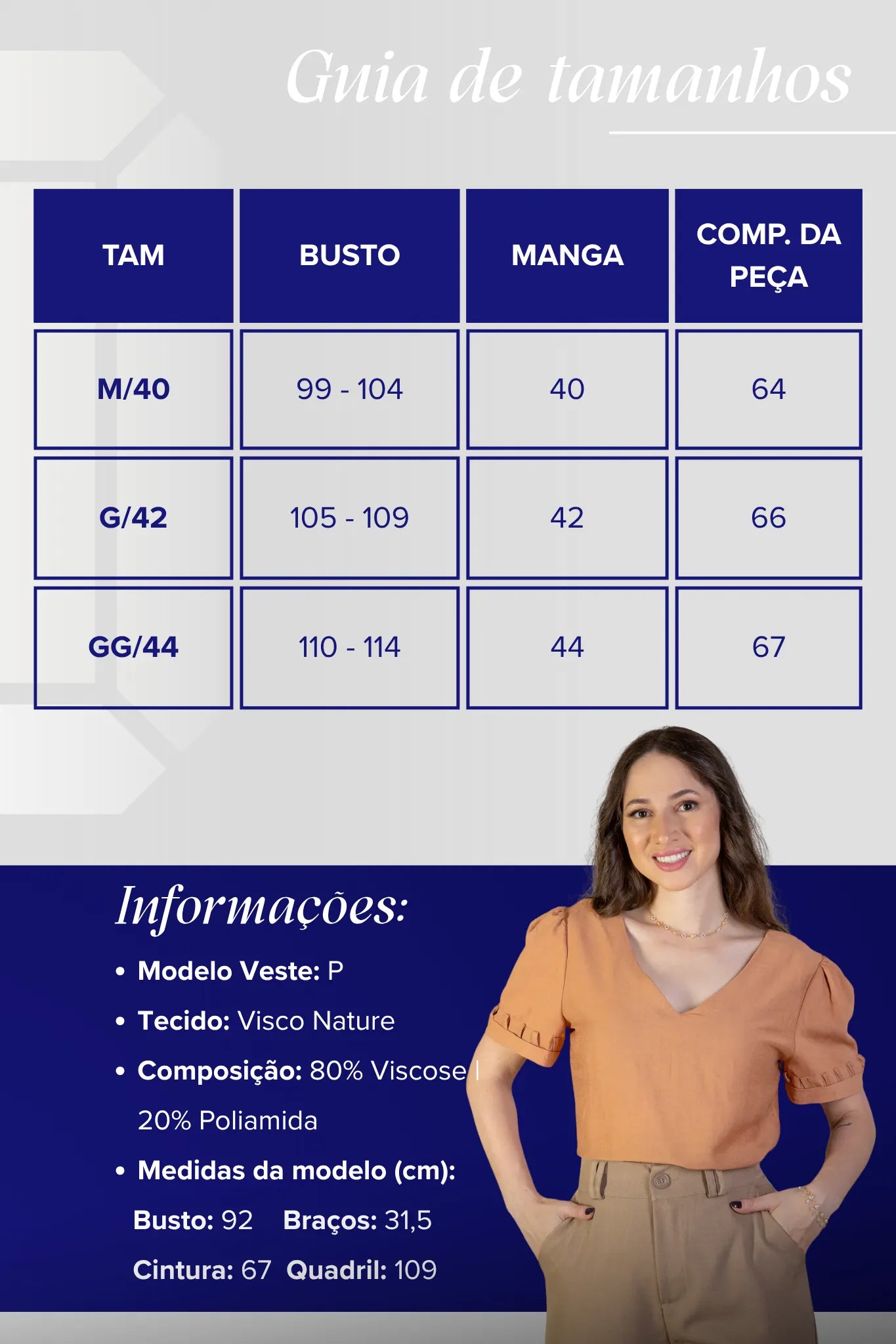 Blusa Manga Curta Decote "V" Visco Nature Gal Costa Bege