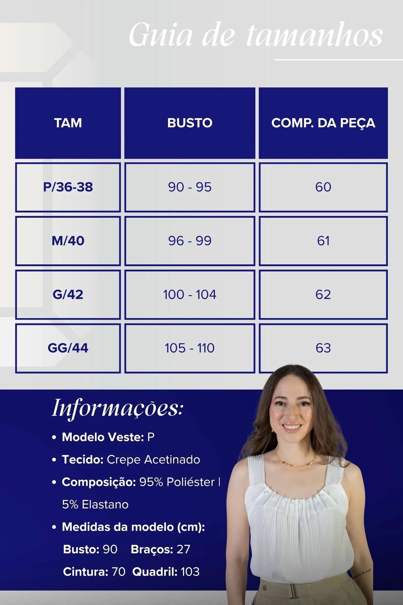 Blusa Regata Detalhe Gola Pérolas Crepe Acetinado Estefani Branca