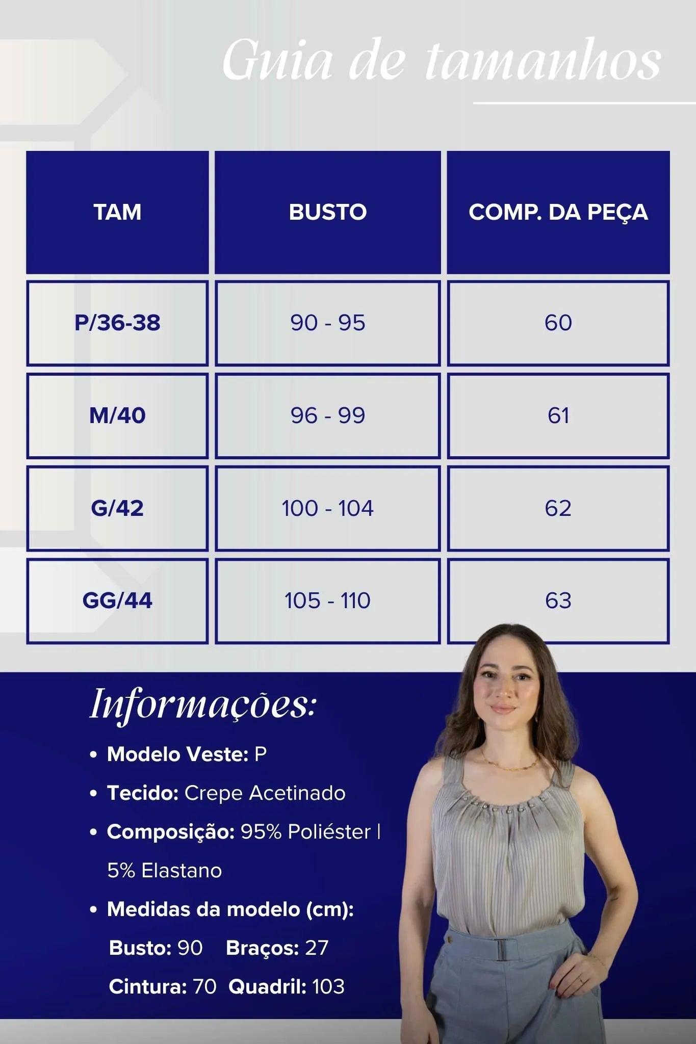 Blusa Regata Detalhe Gola Pérolas Crepe Acetinado Estefani Cinza