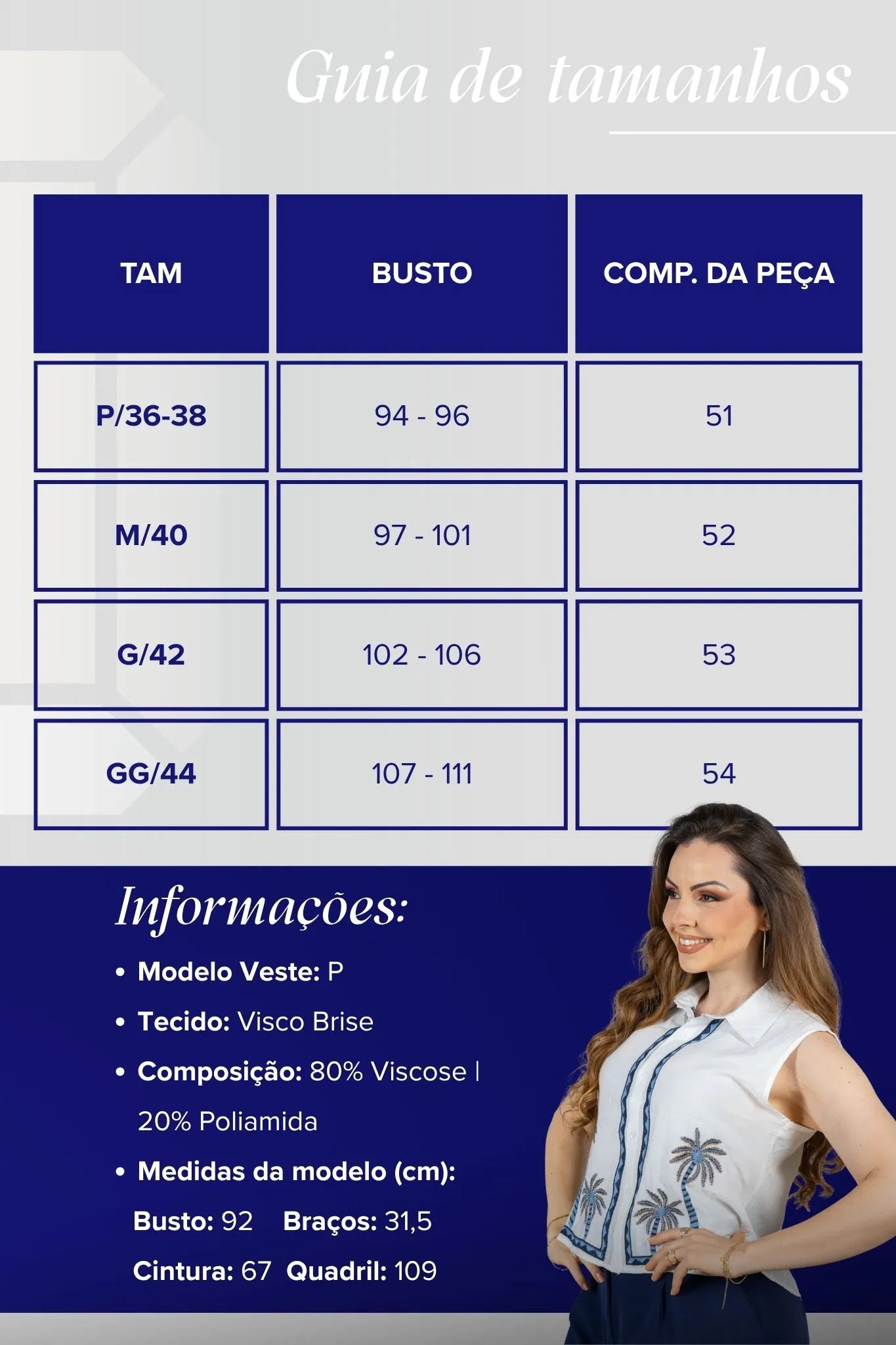 Camisa Regata Detalhe Bordado Visco Brise Fabi Branca
