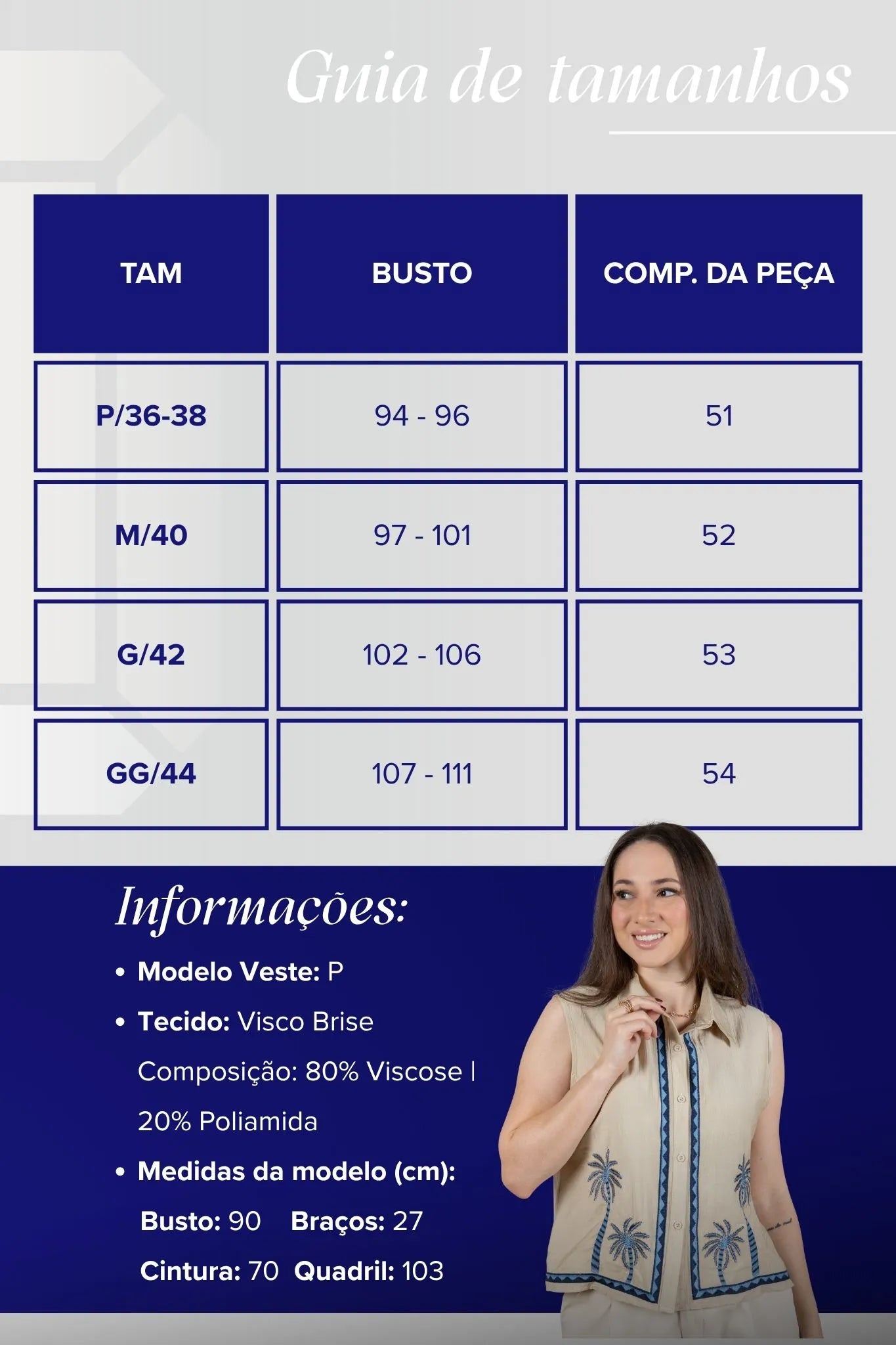 Camisa Regata Detalhe Bordado Visco Brise Fabi Bege