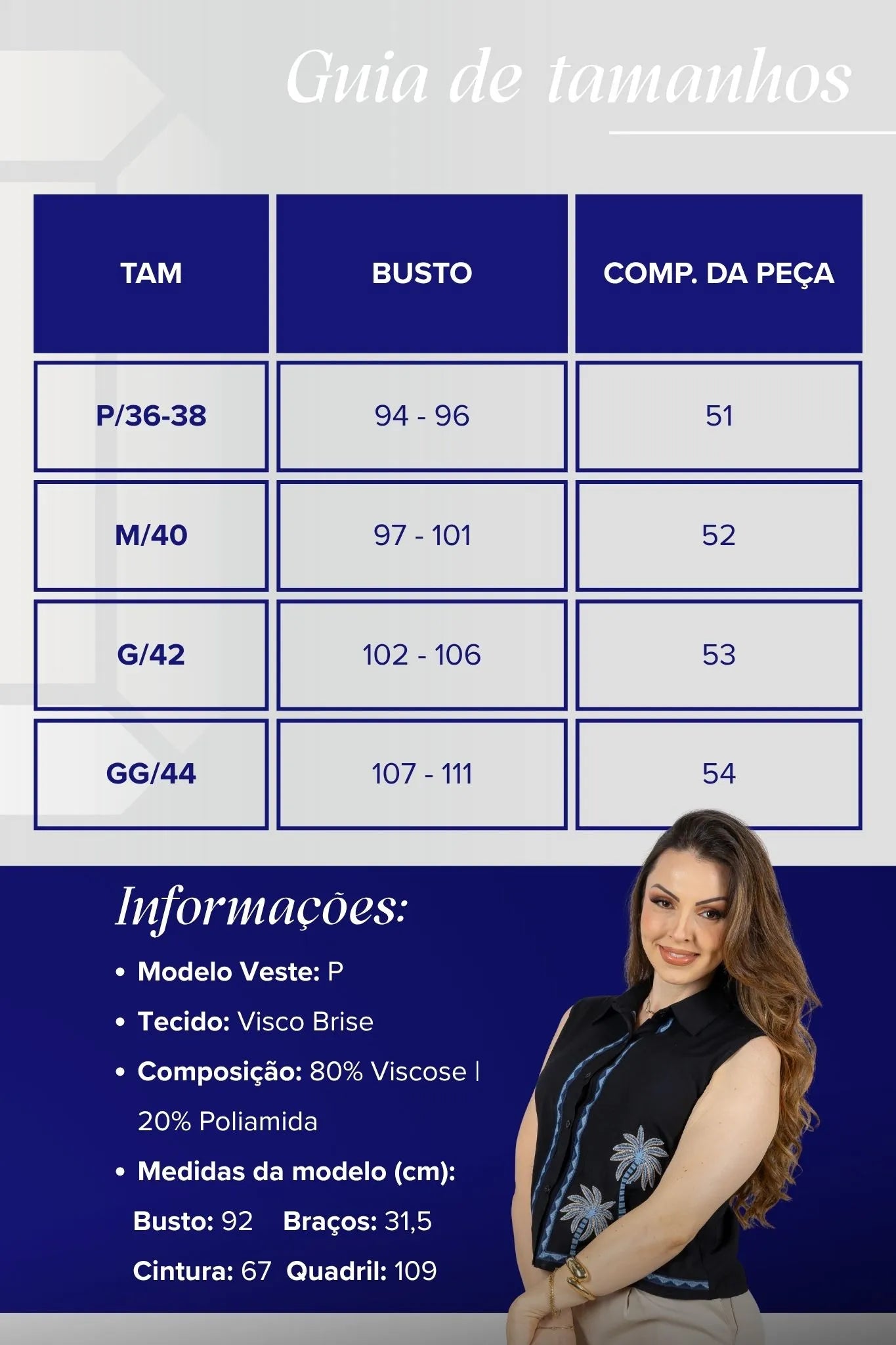 Camisa Regata Detalhe Bordado Visco Brise Fabi Preta