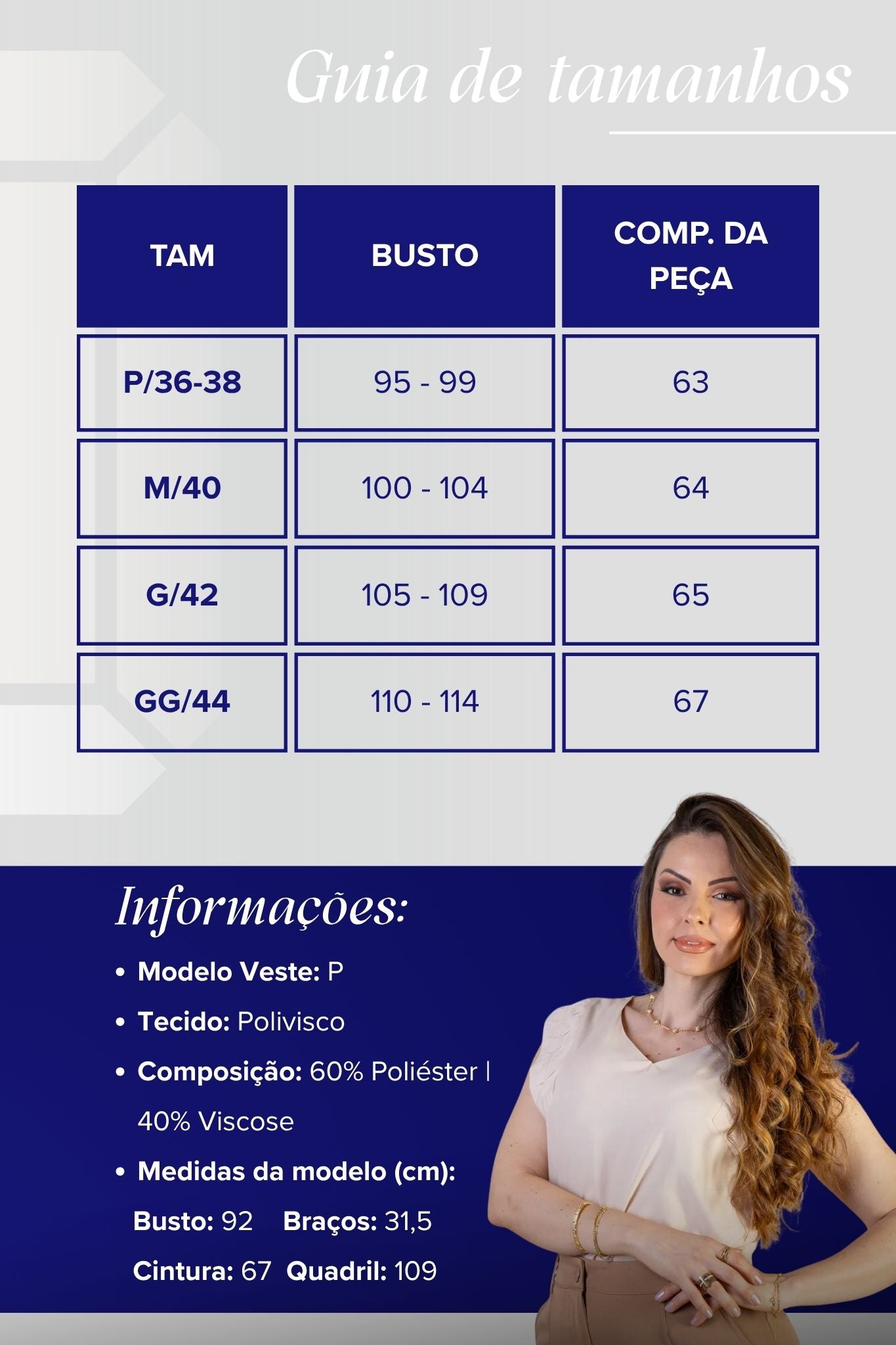 Blusa Regata Decote "V" Franzido Ombros Polivisco Fátima Bernardes Bege