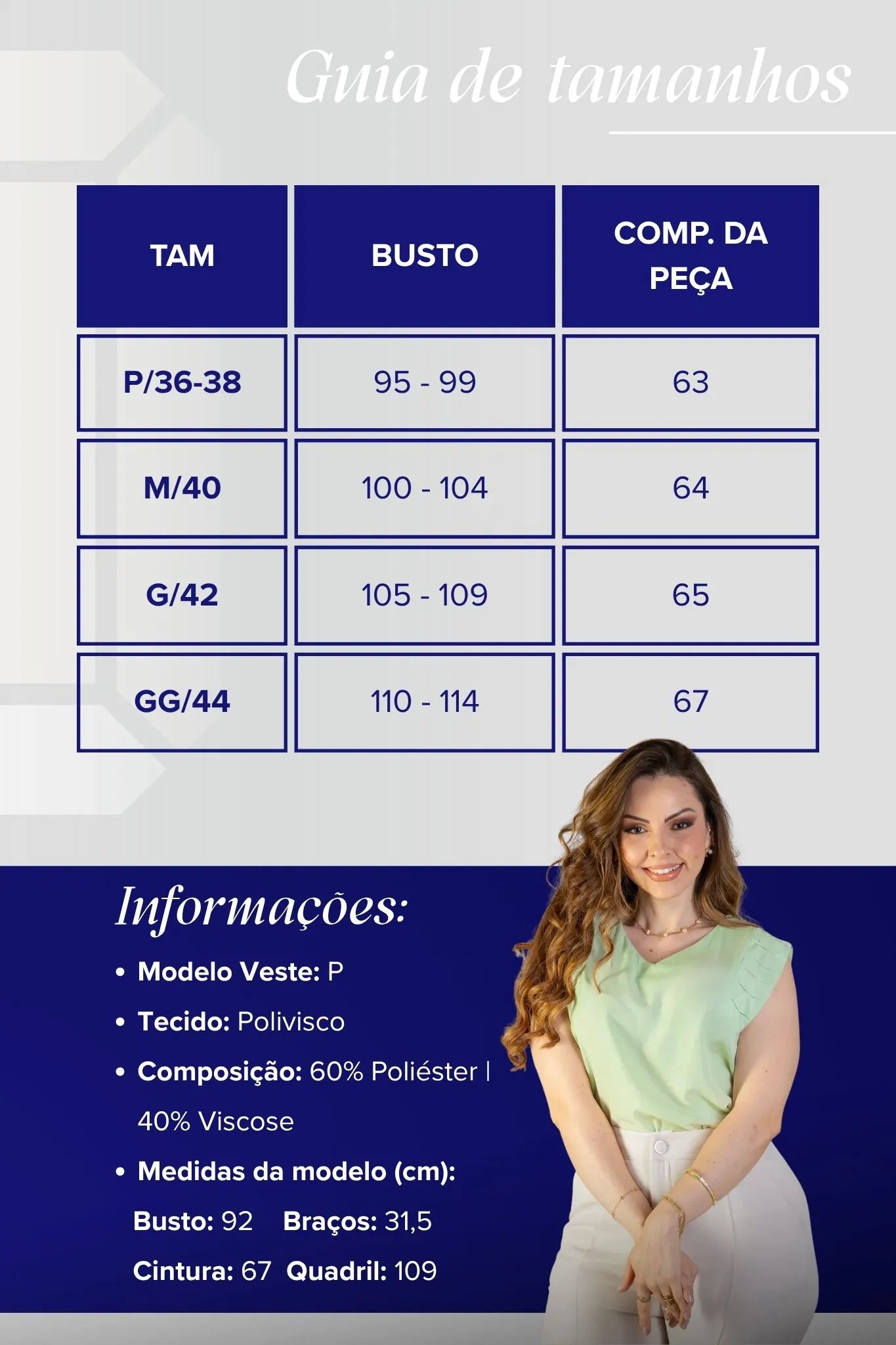 Blusa Regata Decote "V" Franzido Ombros Polivisco Fátima Bernardes Verde