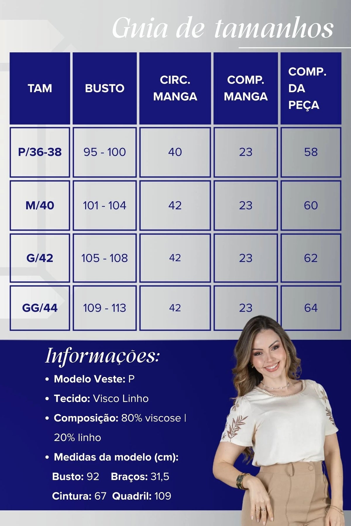 Blusa Manga Curta em Visco-Linho com Detalhes Bordados Flora Creme