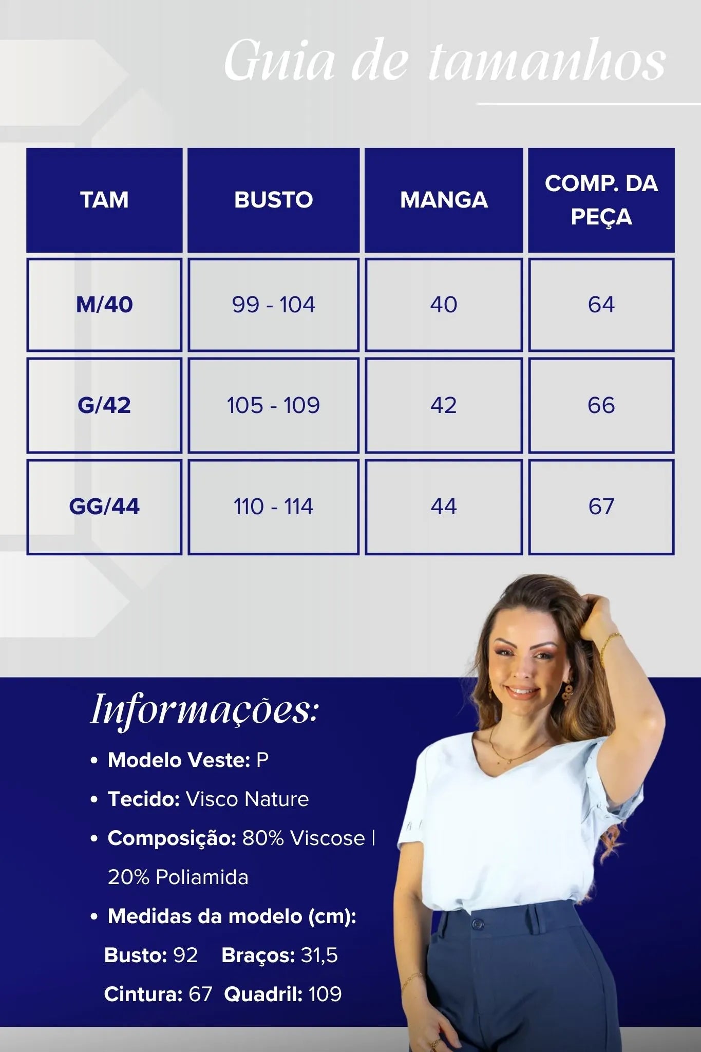 Blusa Manga Curta Decote "V" Visco Nature Gal Costa Branca