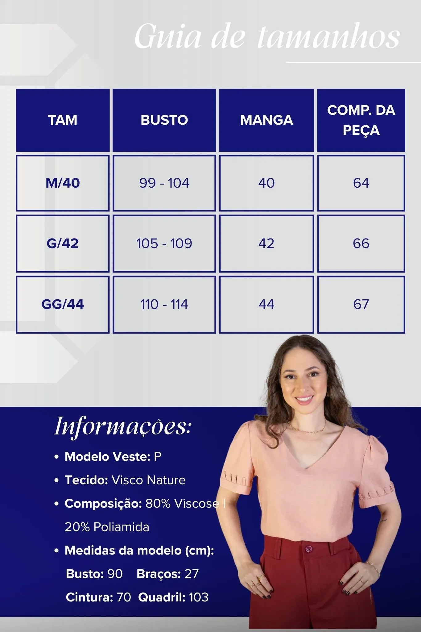 Blusa Manga Curta Decote "V" Visco Nature Gal Costa Rose