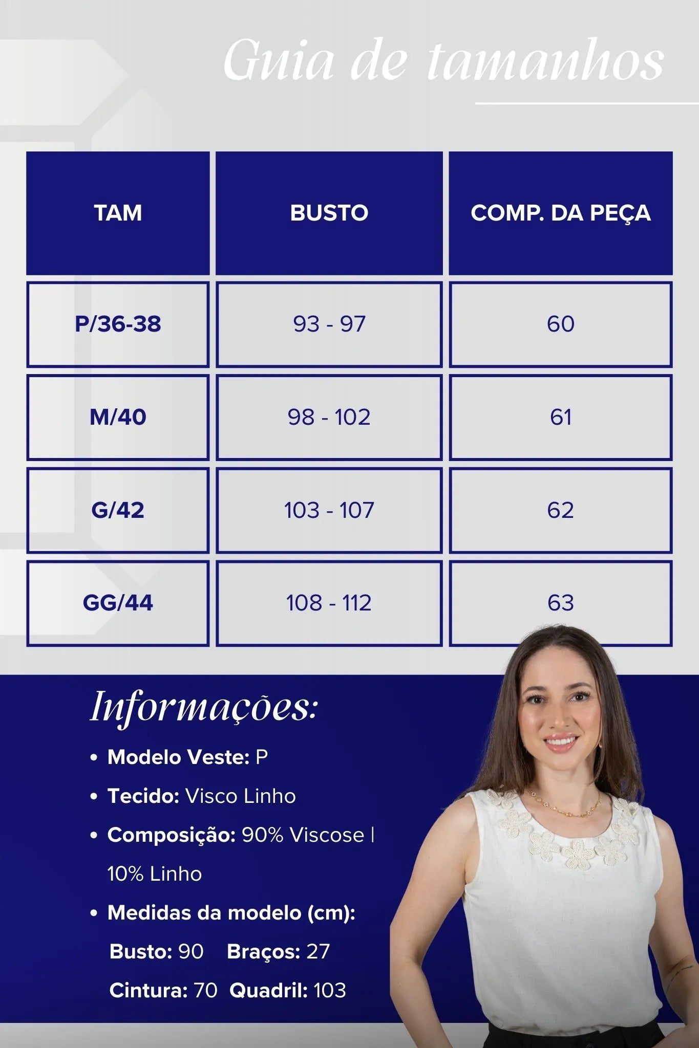 Regata Detalhe Flores Colo Visco Linho Giovana Creme