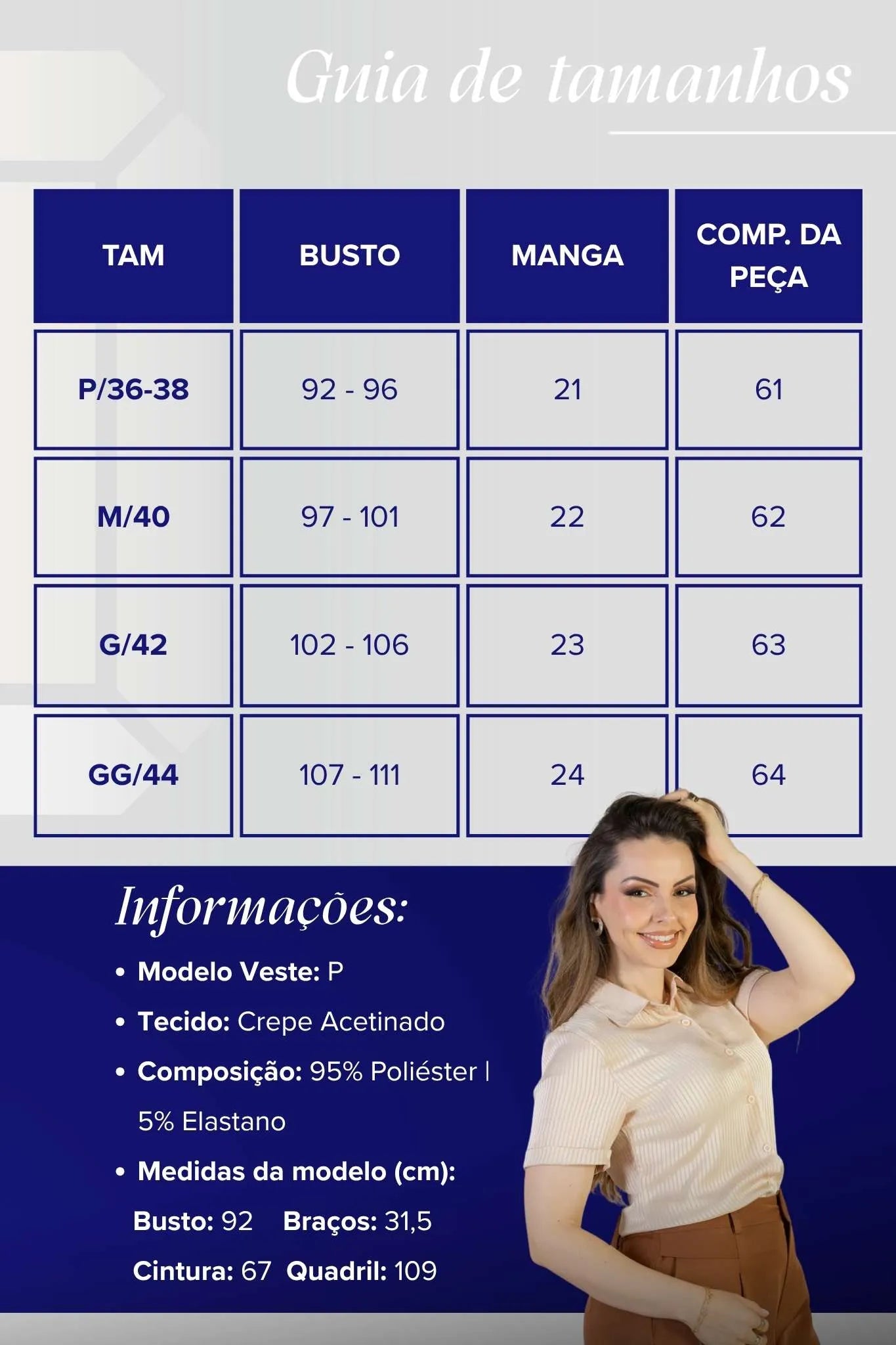 Camisa Manga Curta Crepe Acetinado Glaucia Creme