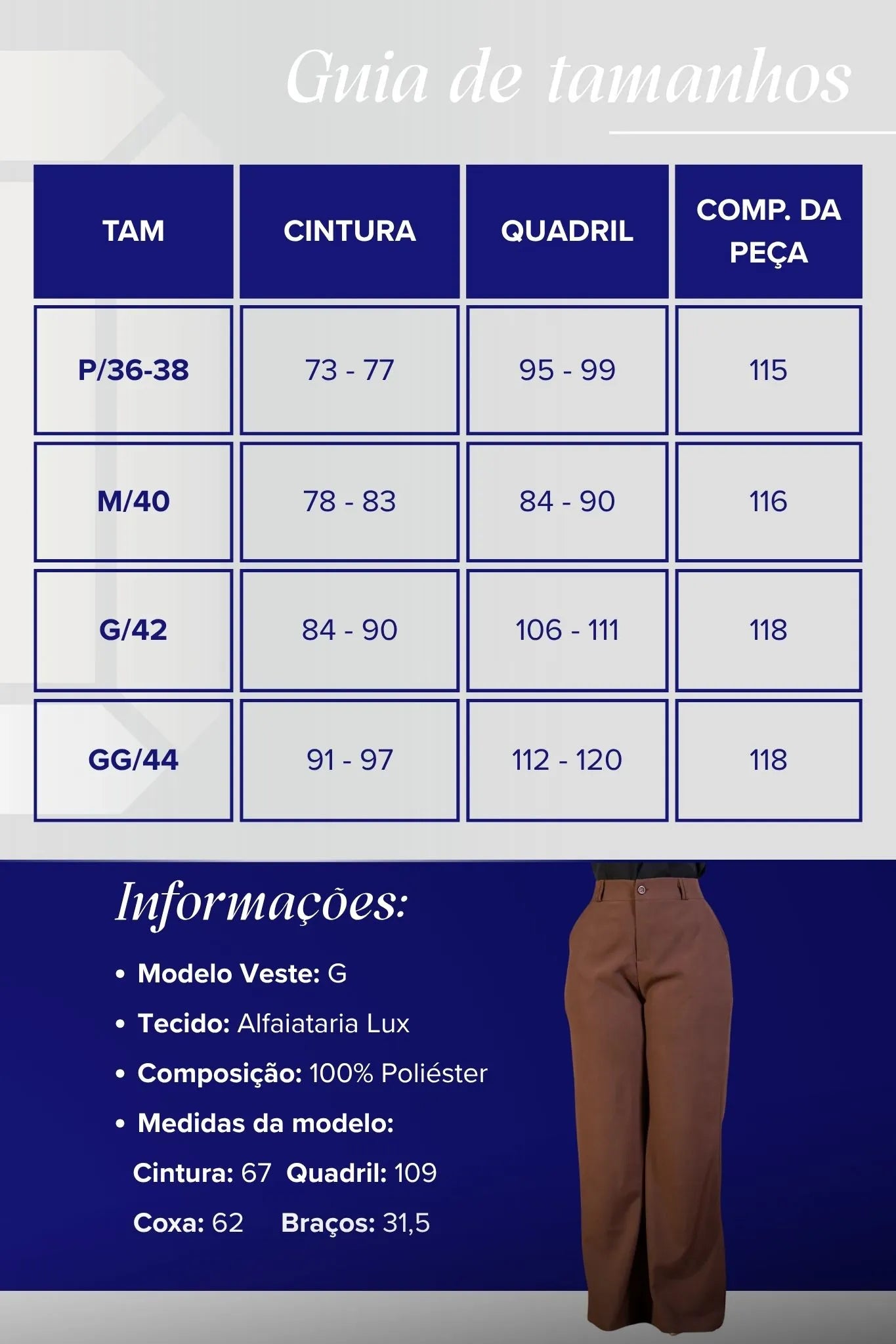 Calça Pantalona Alfaiataria Lux Detalhe Passador Grazi Massafera Marrom