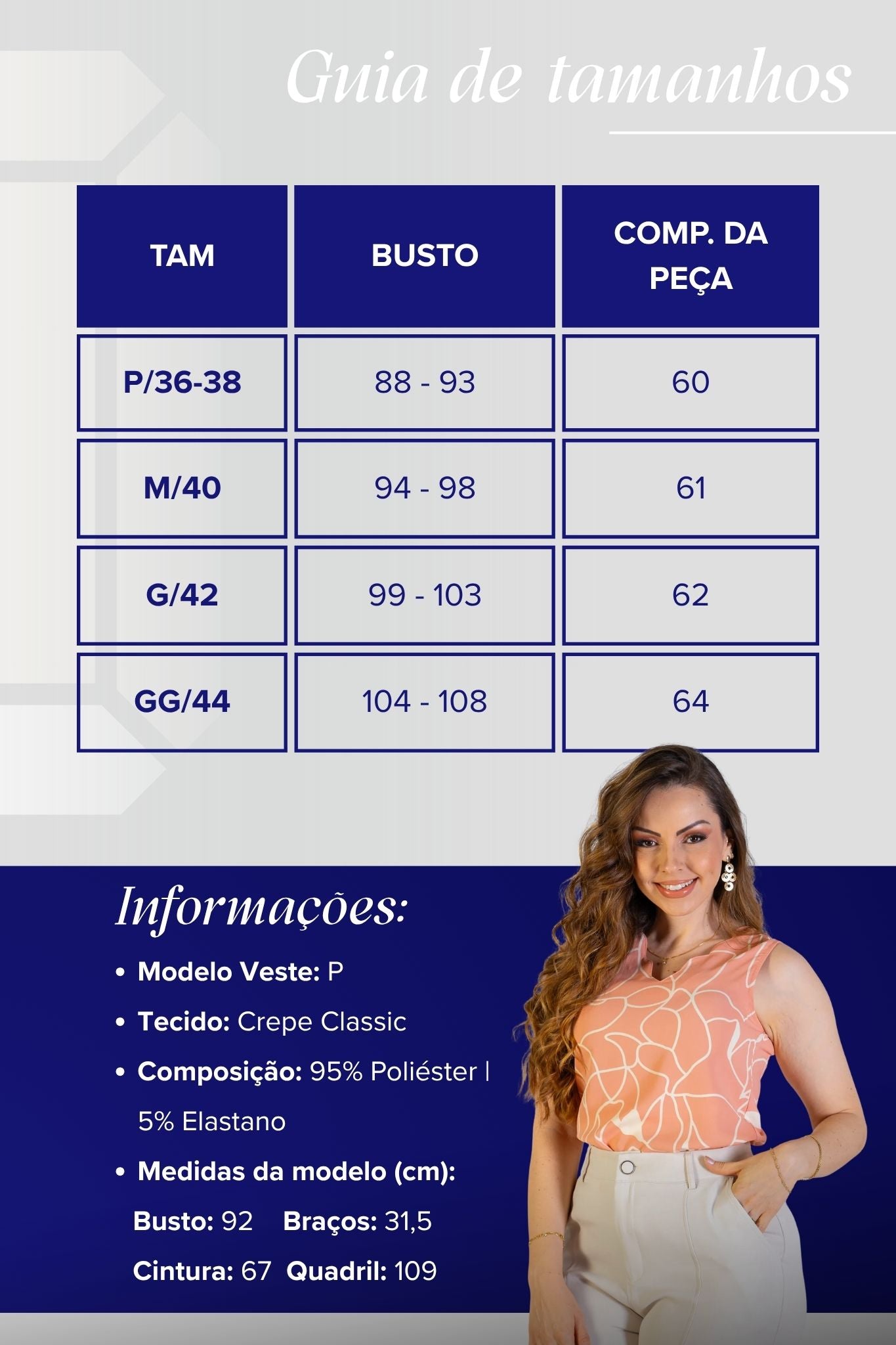 Blusa Regata Detalhe Decote Crepe Classic Estampada Hebe Camargo Coral