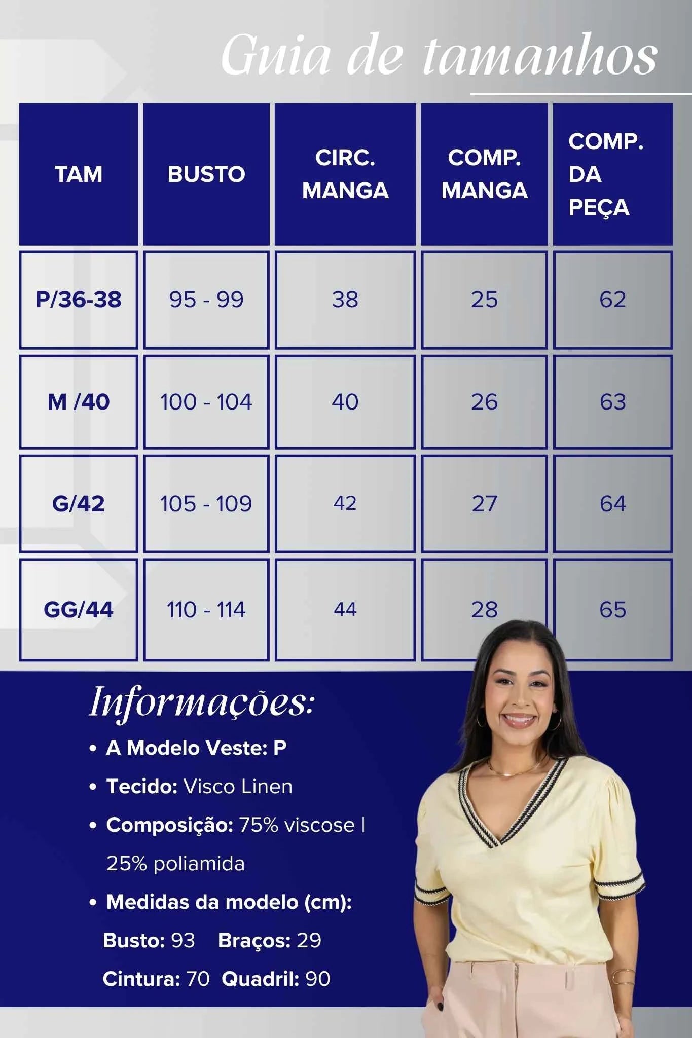 Blusa Manga Curta Decote em "V" em Visco Linen com Bordado Contrastante Helen Amarelo Manteiga