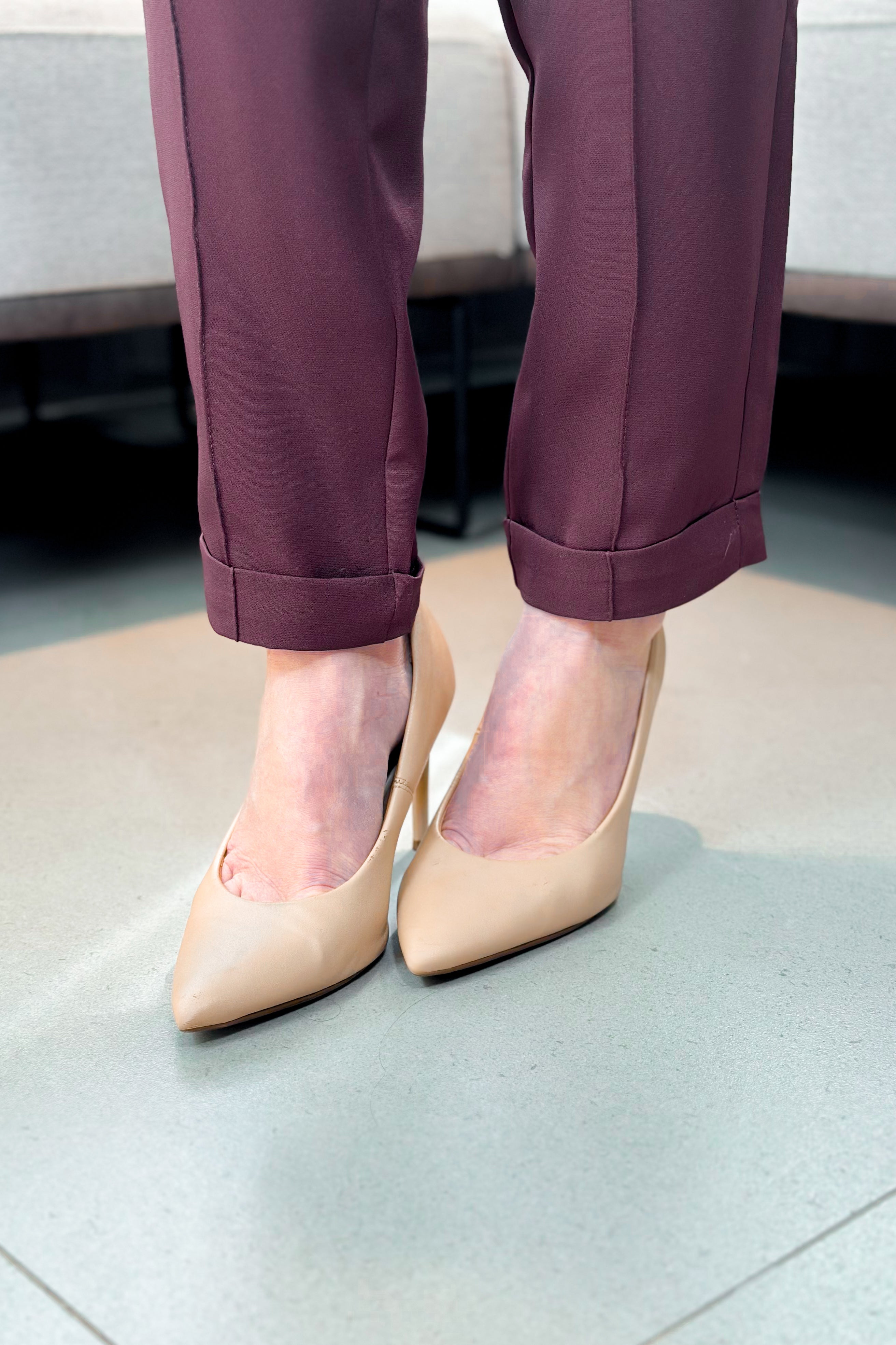 Calça Corte Reto Alfaiataria Botão Duplo Pietra Marsala