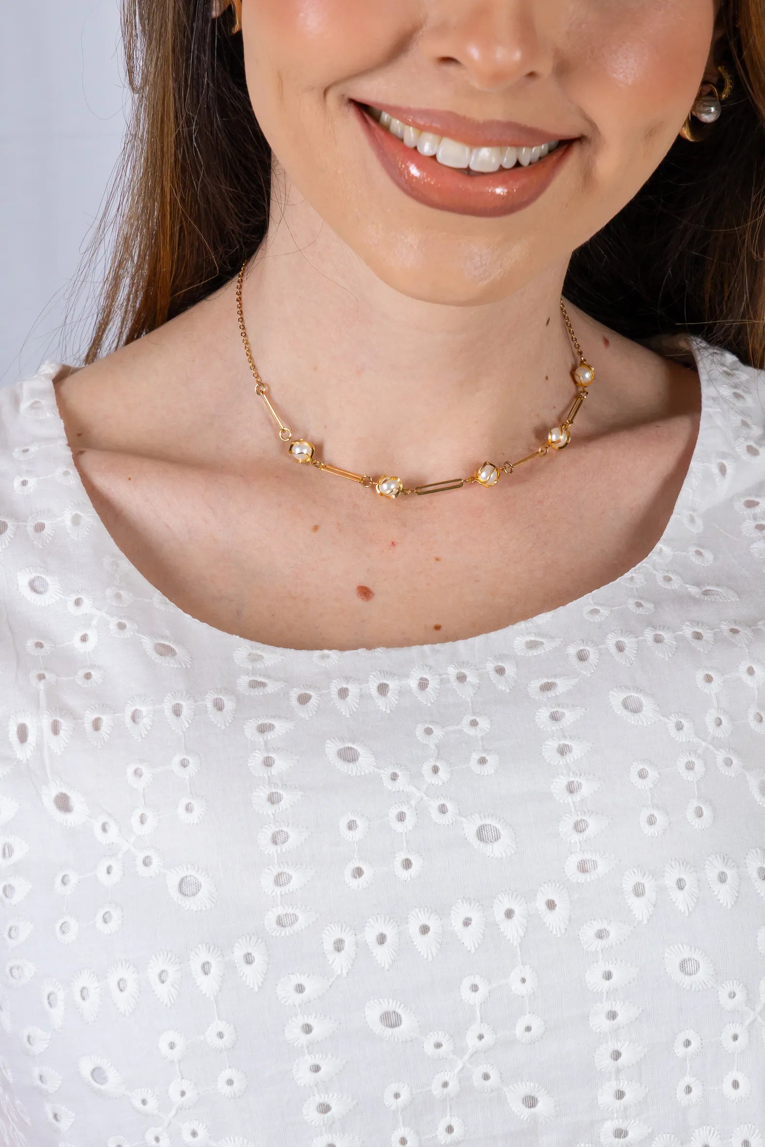 Regata Babados Cotton Em Laise Gabriela Branca