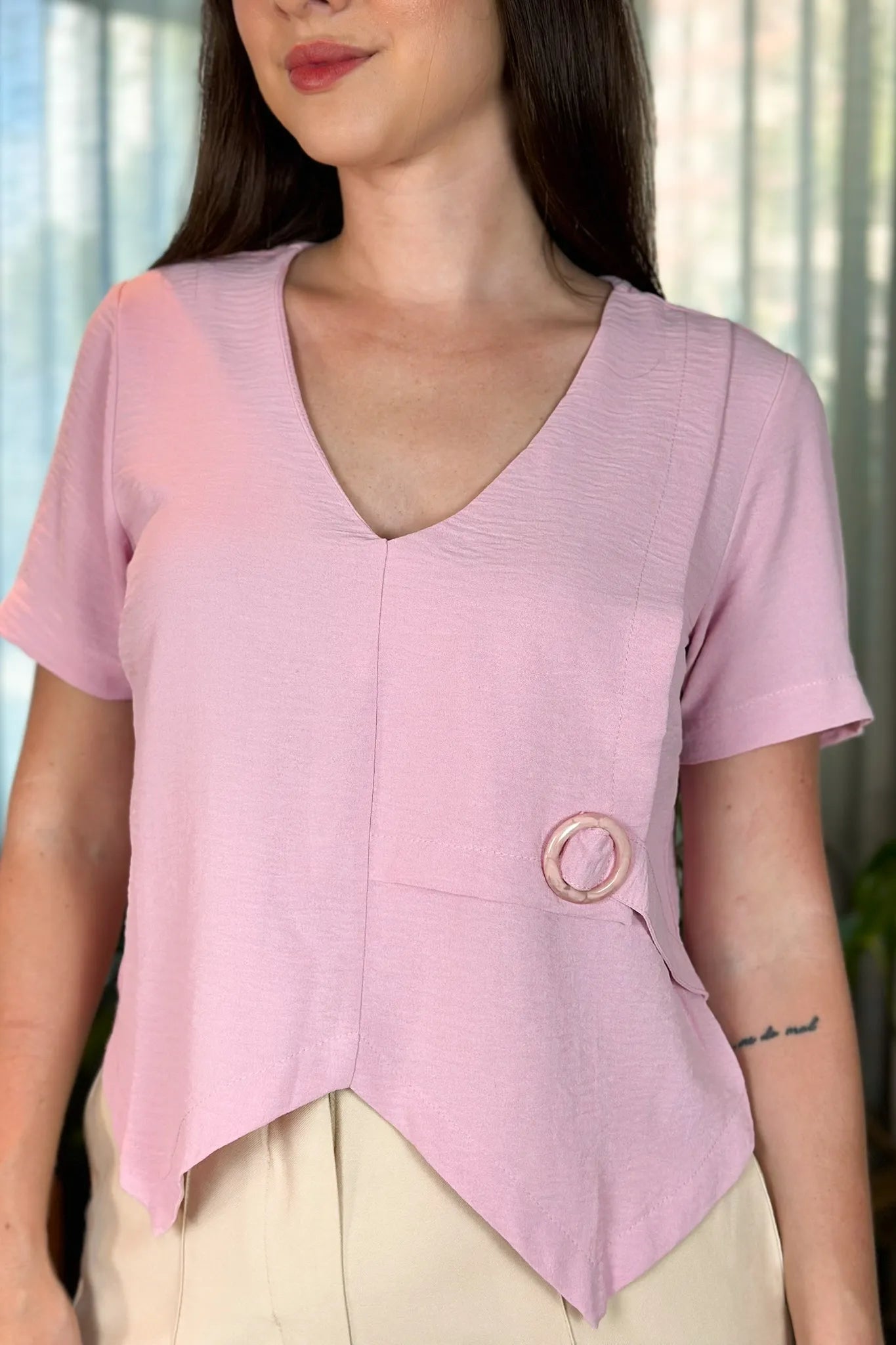 Blusa Air Flow Recorte Frontal Helena Rosa