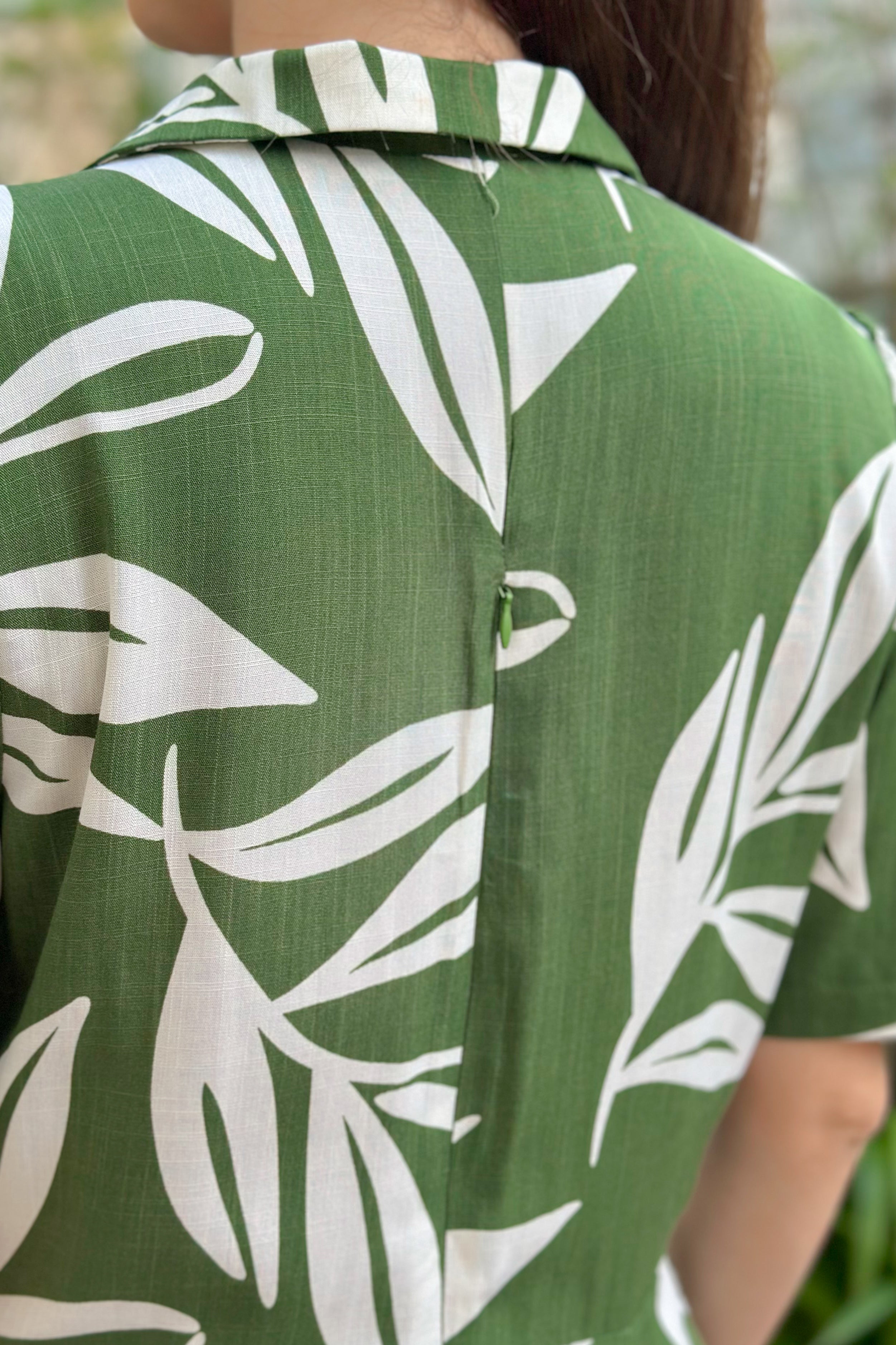 Vestido Midi Decote Transpassado Celine Estampado Verde