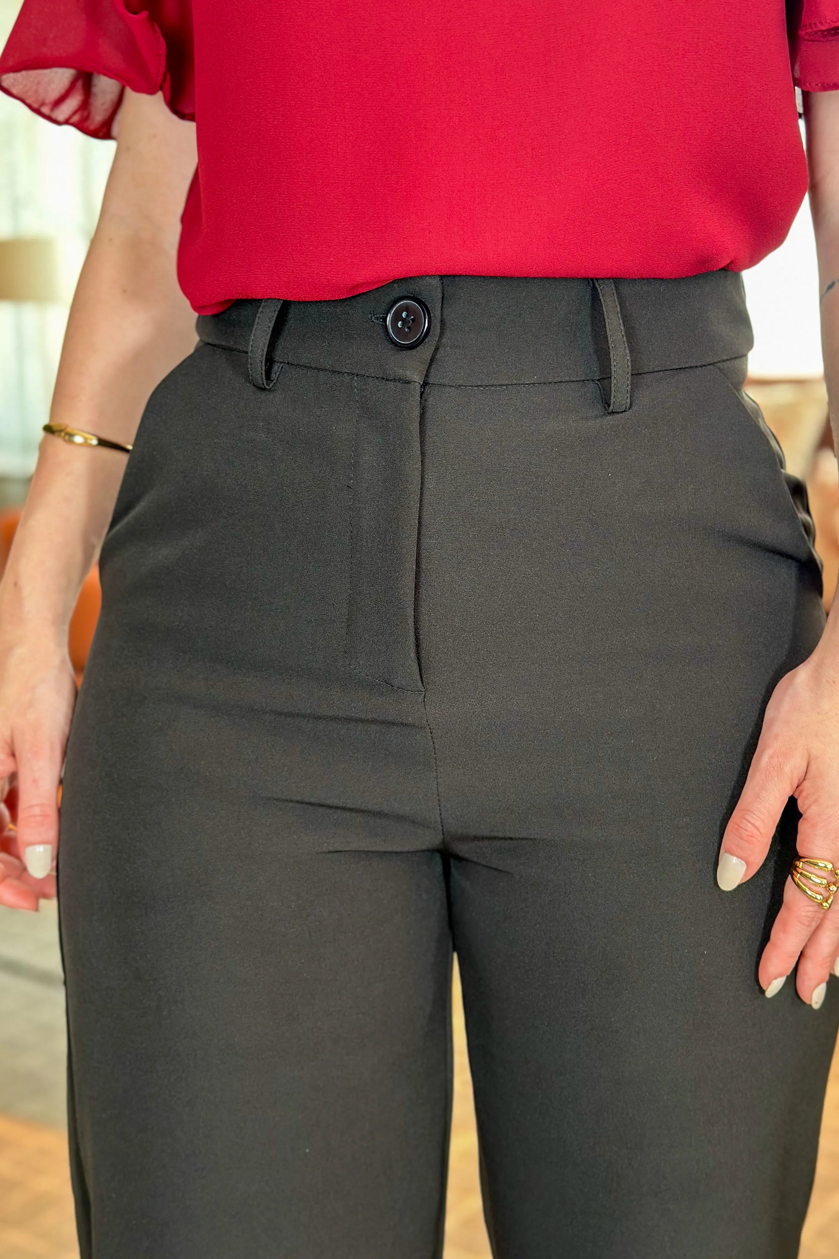 Calça Pantalona Corte Reto Maitê Preta