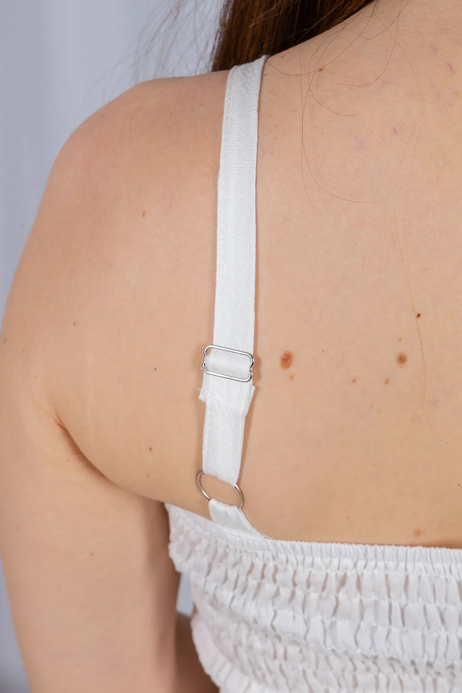 Vestido Midi Alças Detalhe Bordado Crepe Brise Lorena Branco