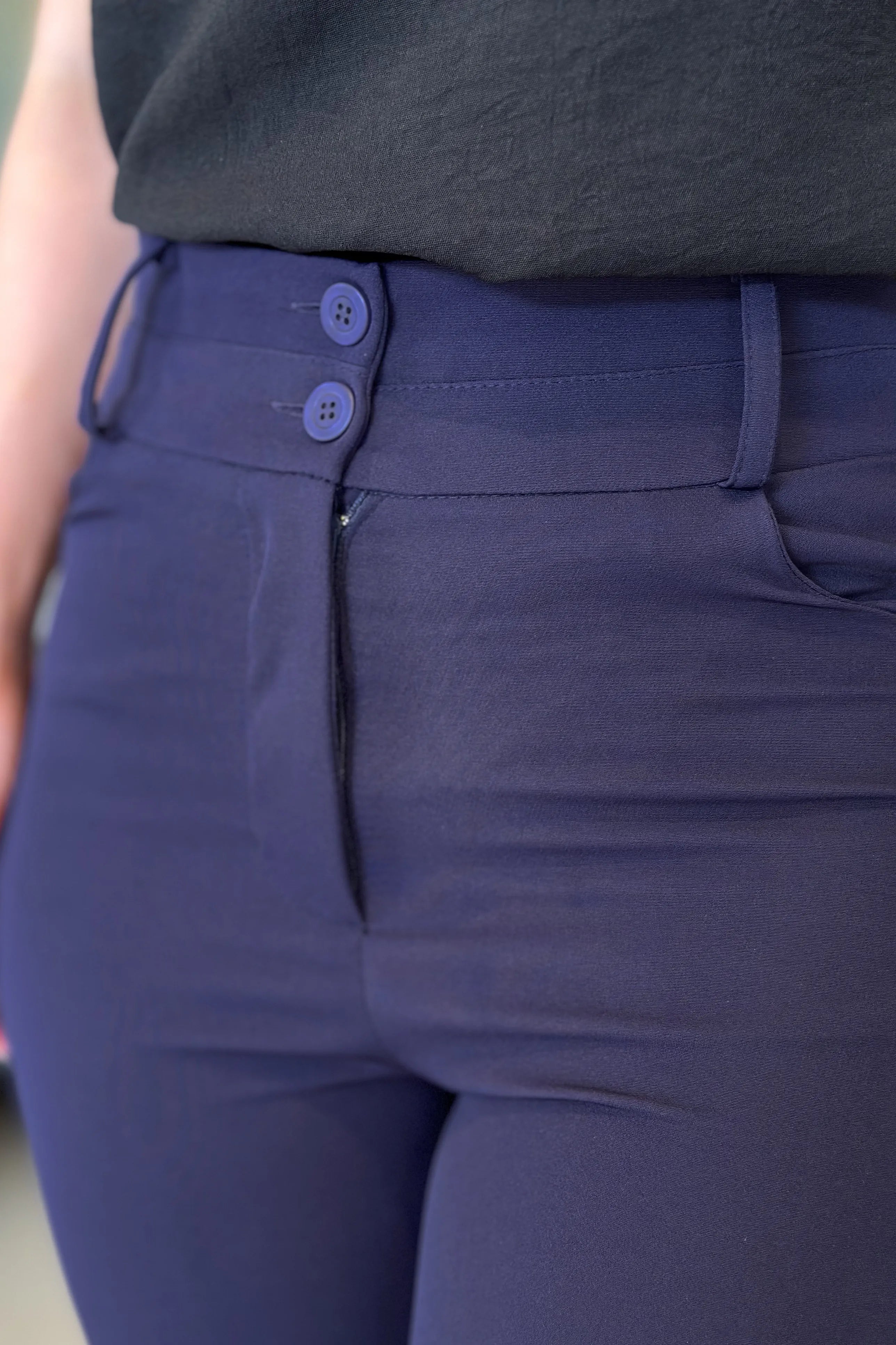 Calça Alfaiataria Corte Reto Ana Julia Azul Marinho
