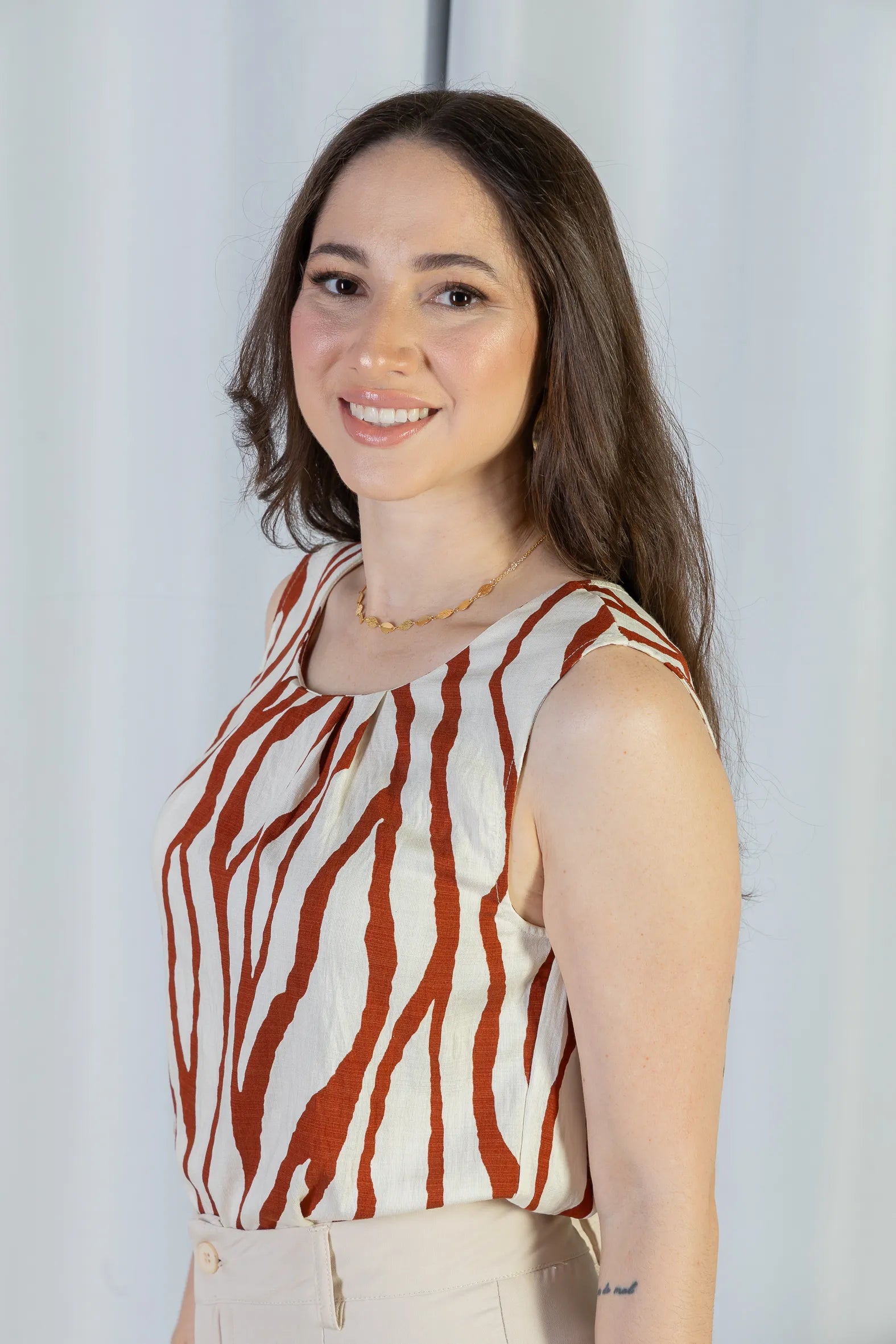 Regata Pregas Colo Visco Brise Valquíria Estampada Vermelha