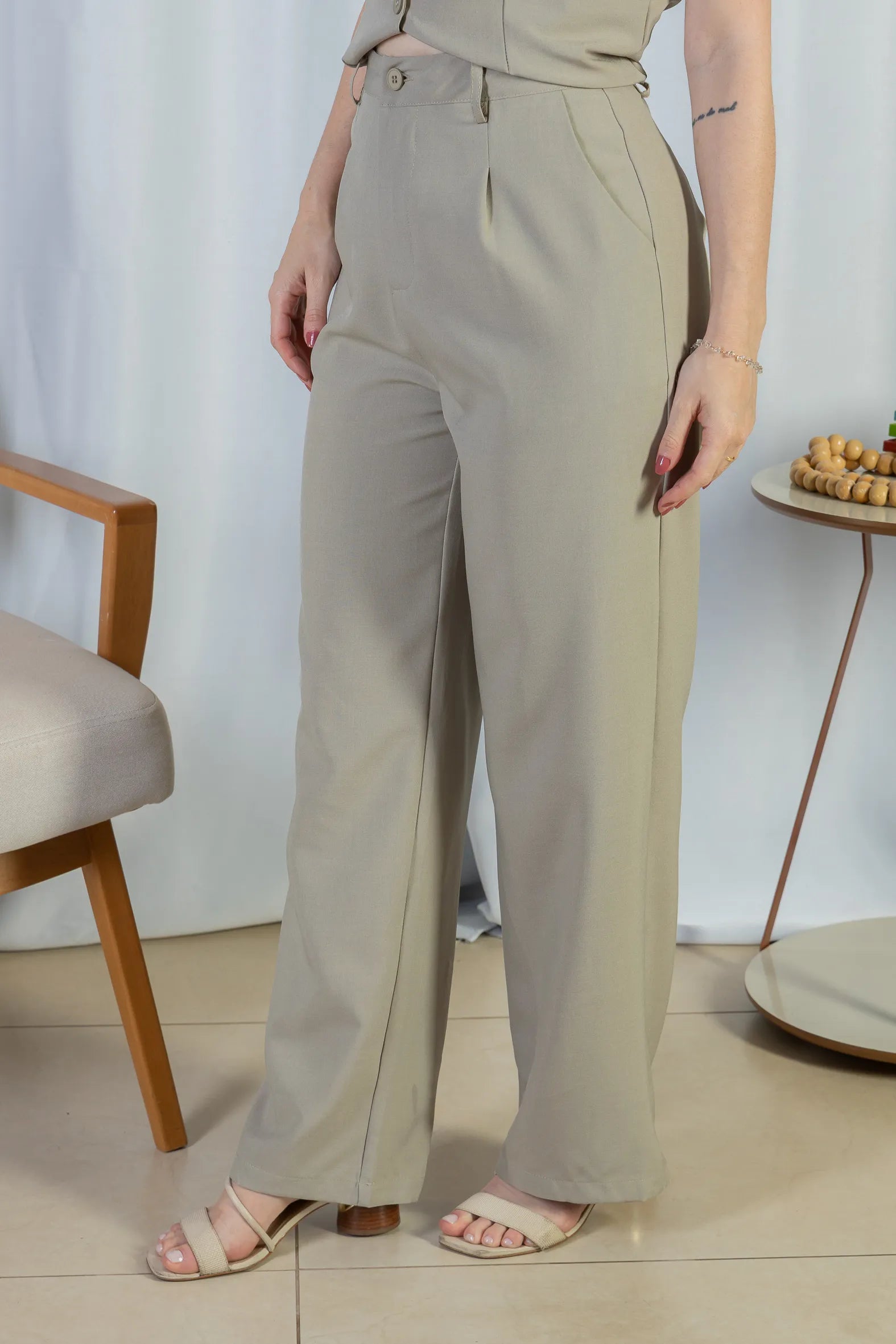 Calça Pantalona Alfaiataria Livia Verde