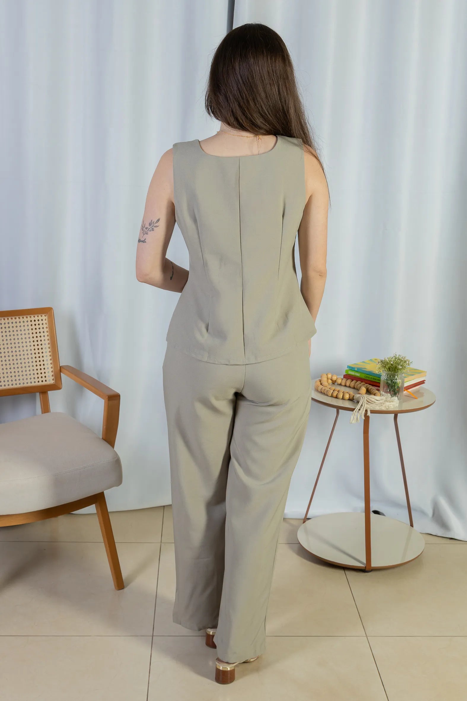 Calça Pantalona Alfaiataria Livia Verde