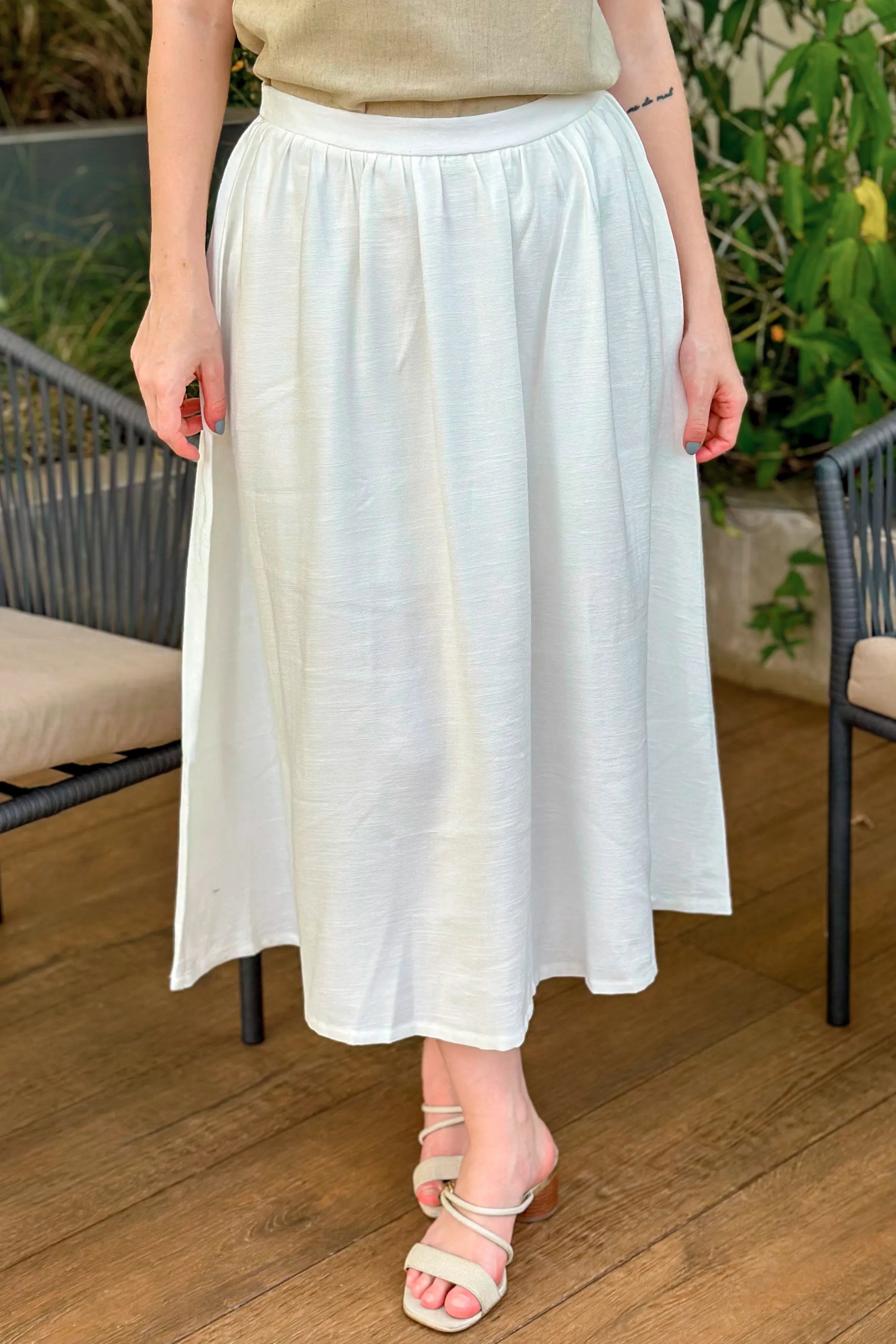 Saia Midi Samanta Branca