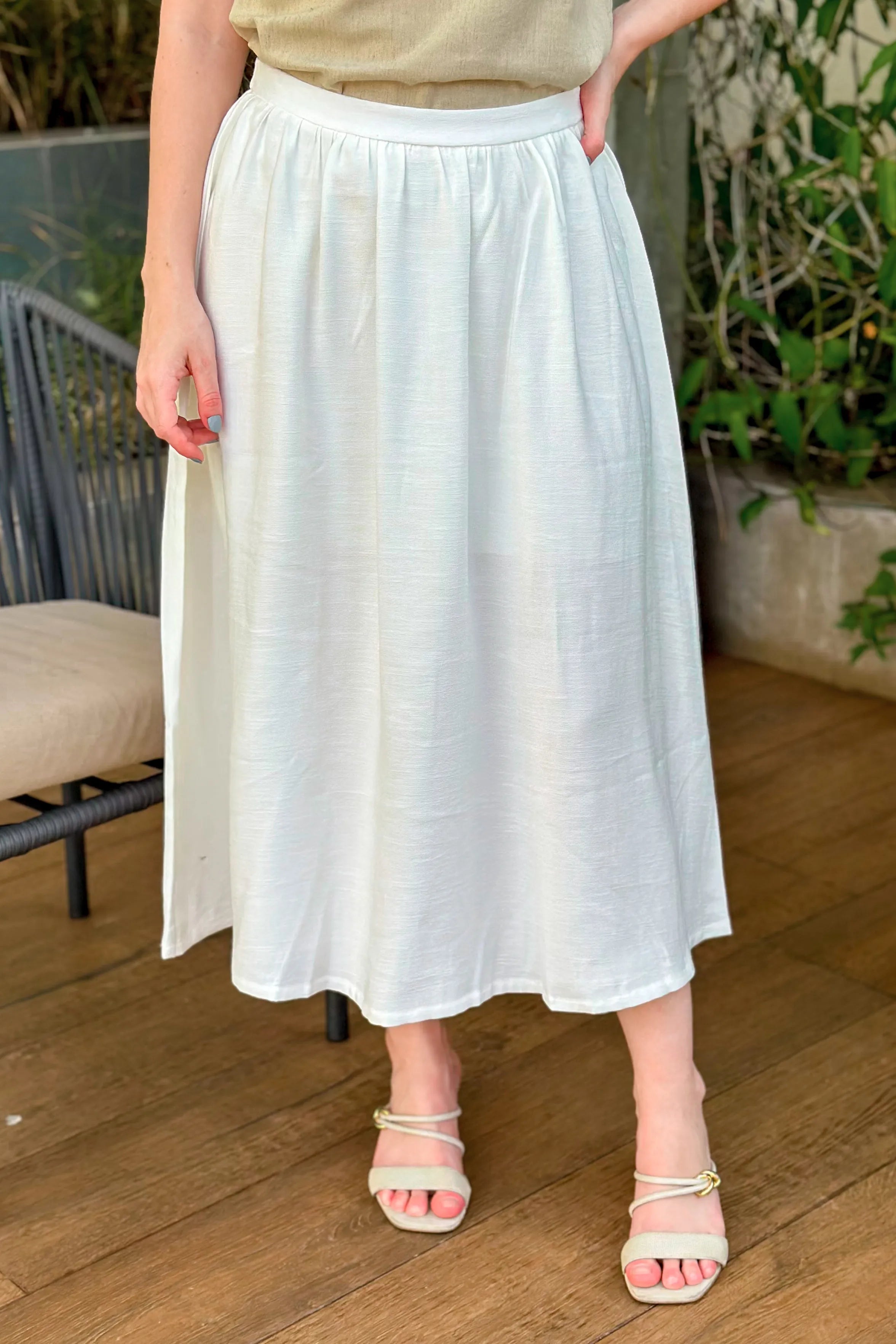 Saia Midi Samanta Branca