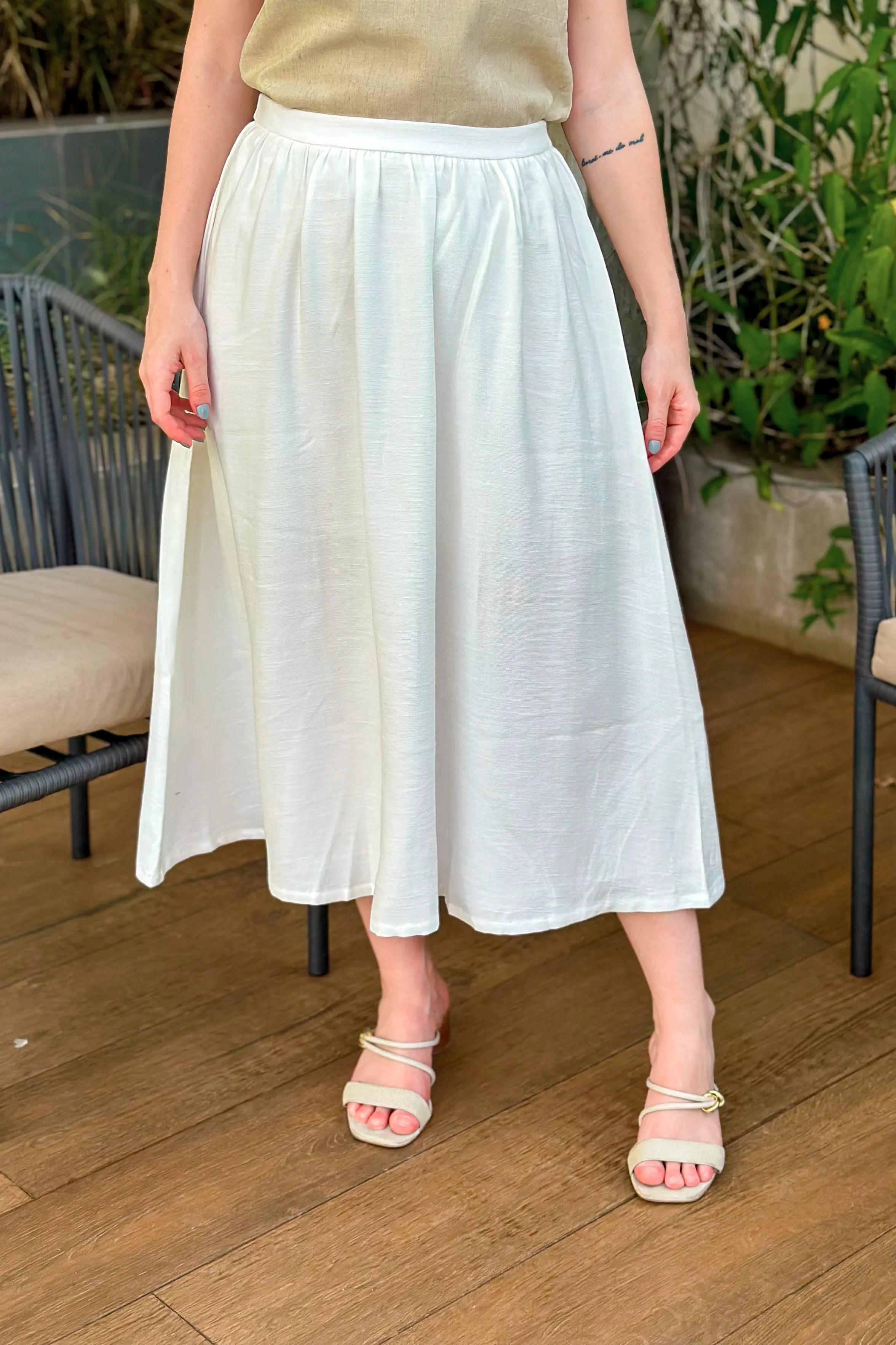 Saia Midi Samanta Branca