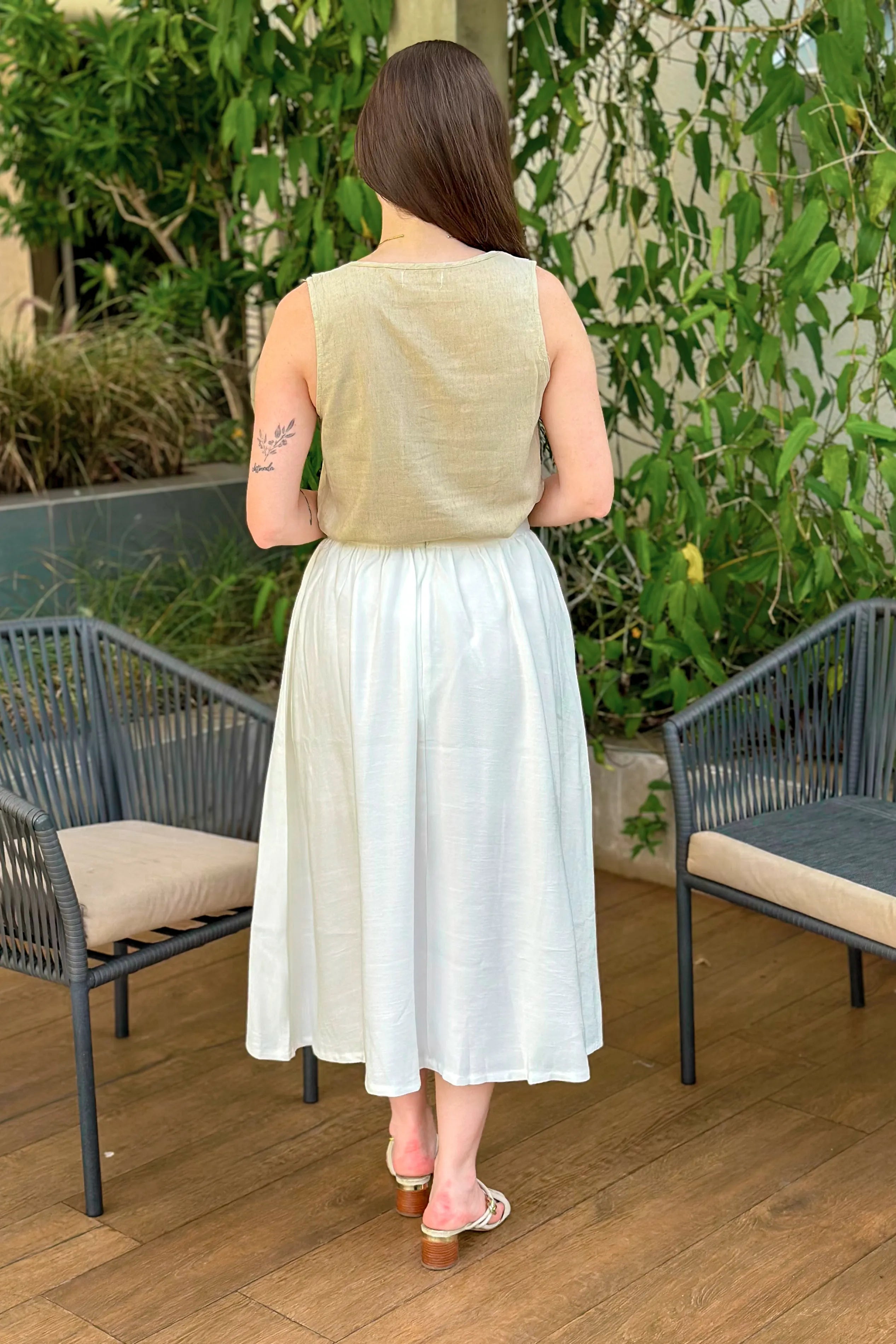 Saia Midi Samanta Branca