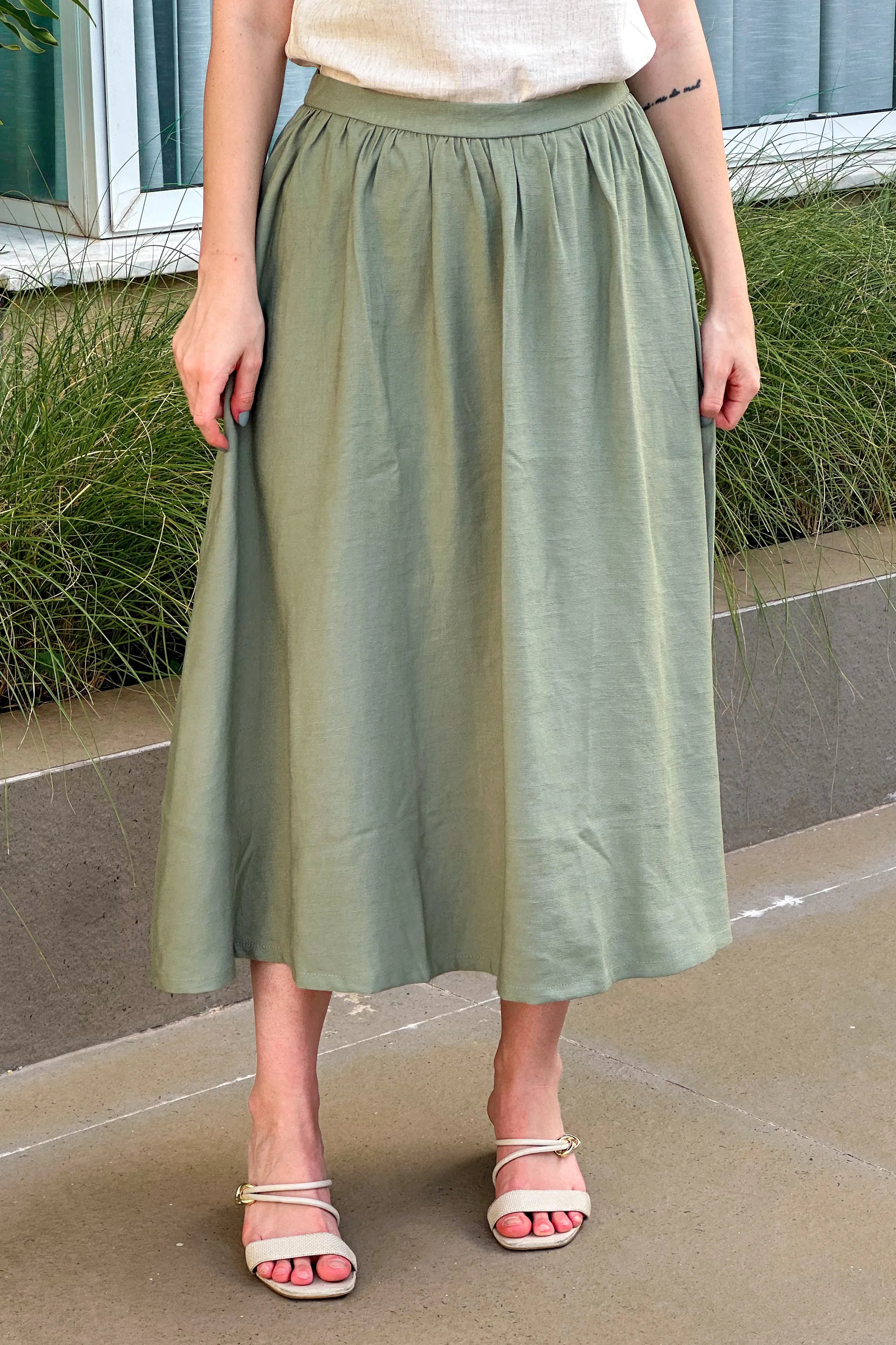 Saia Midi Samanta Verde