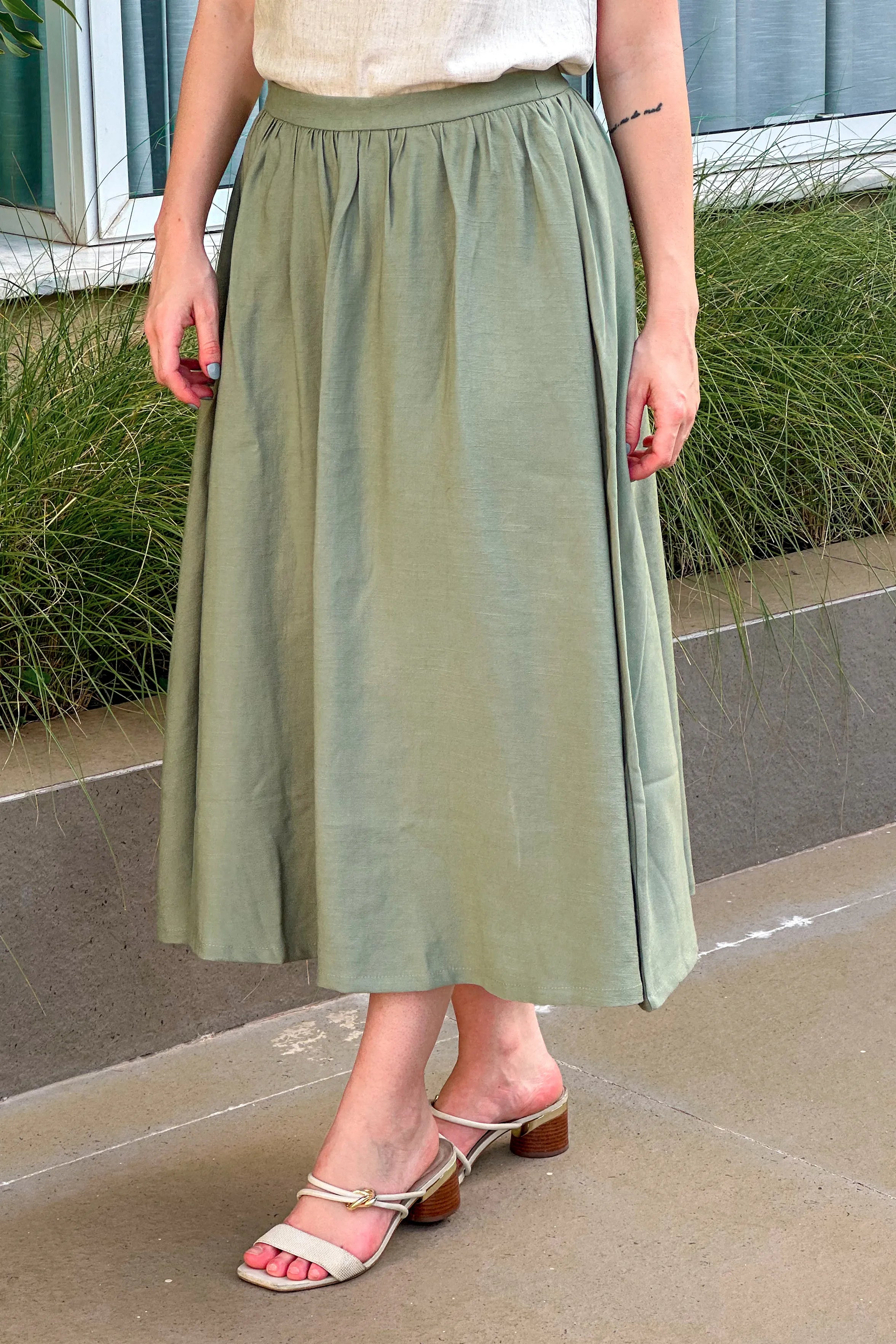 Saia Midi Samanta Verde