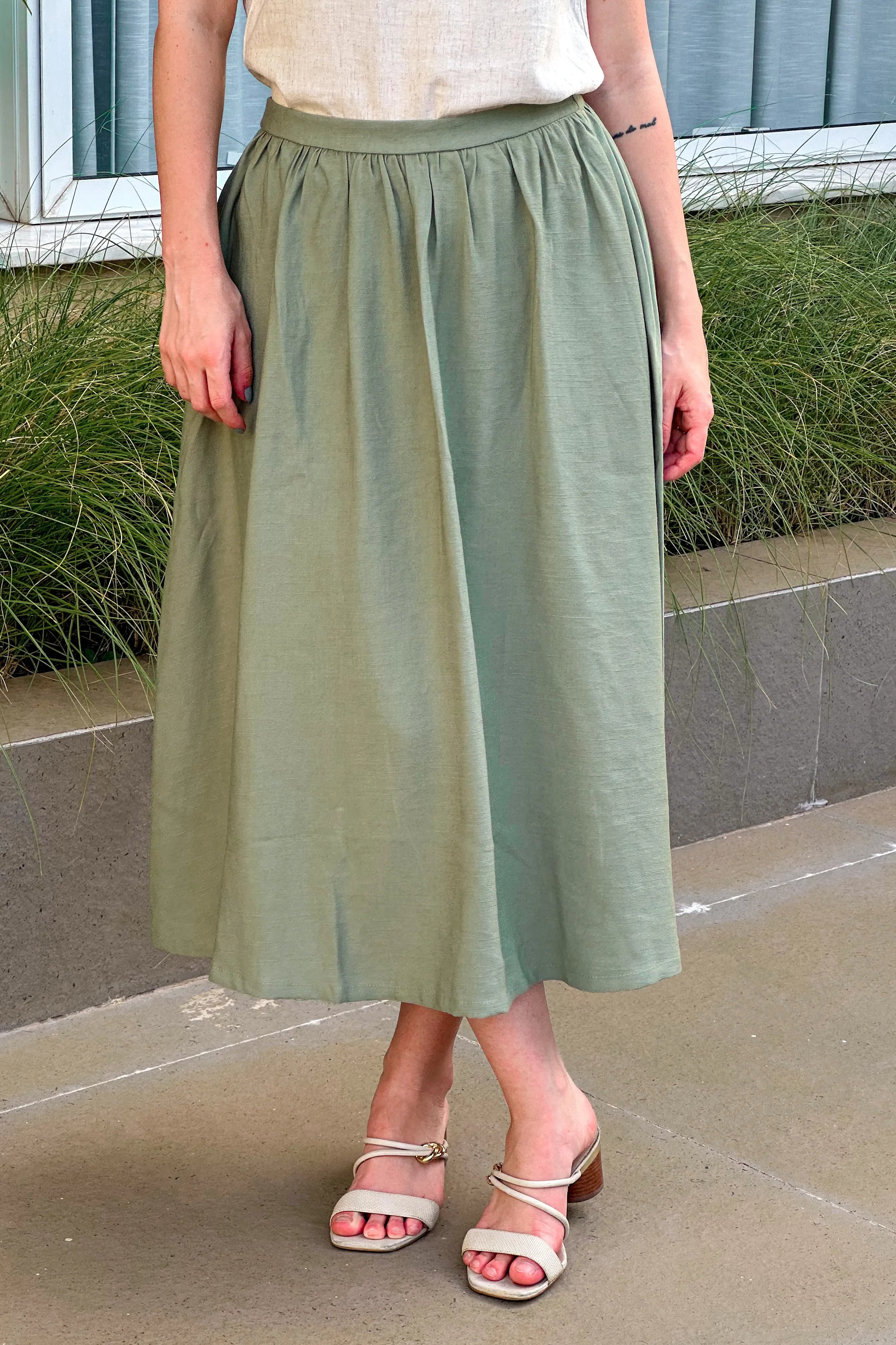 Saia Midi Samanta Verde