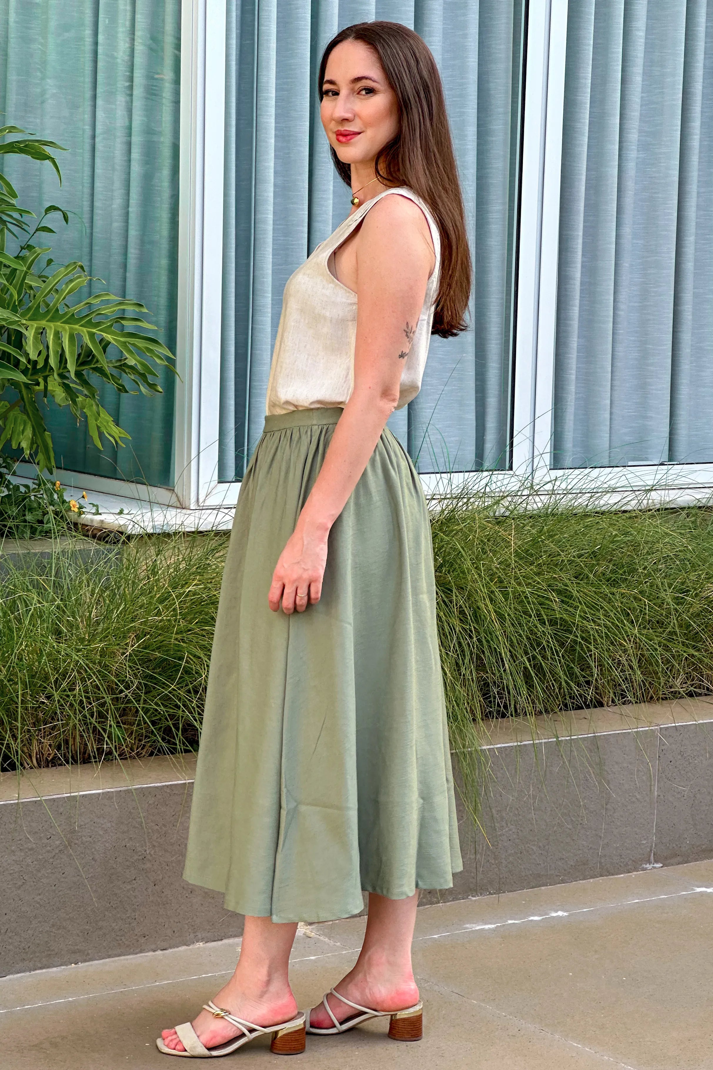 Saia Midi Samanta Verde