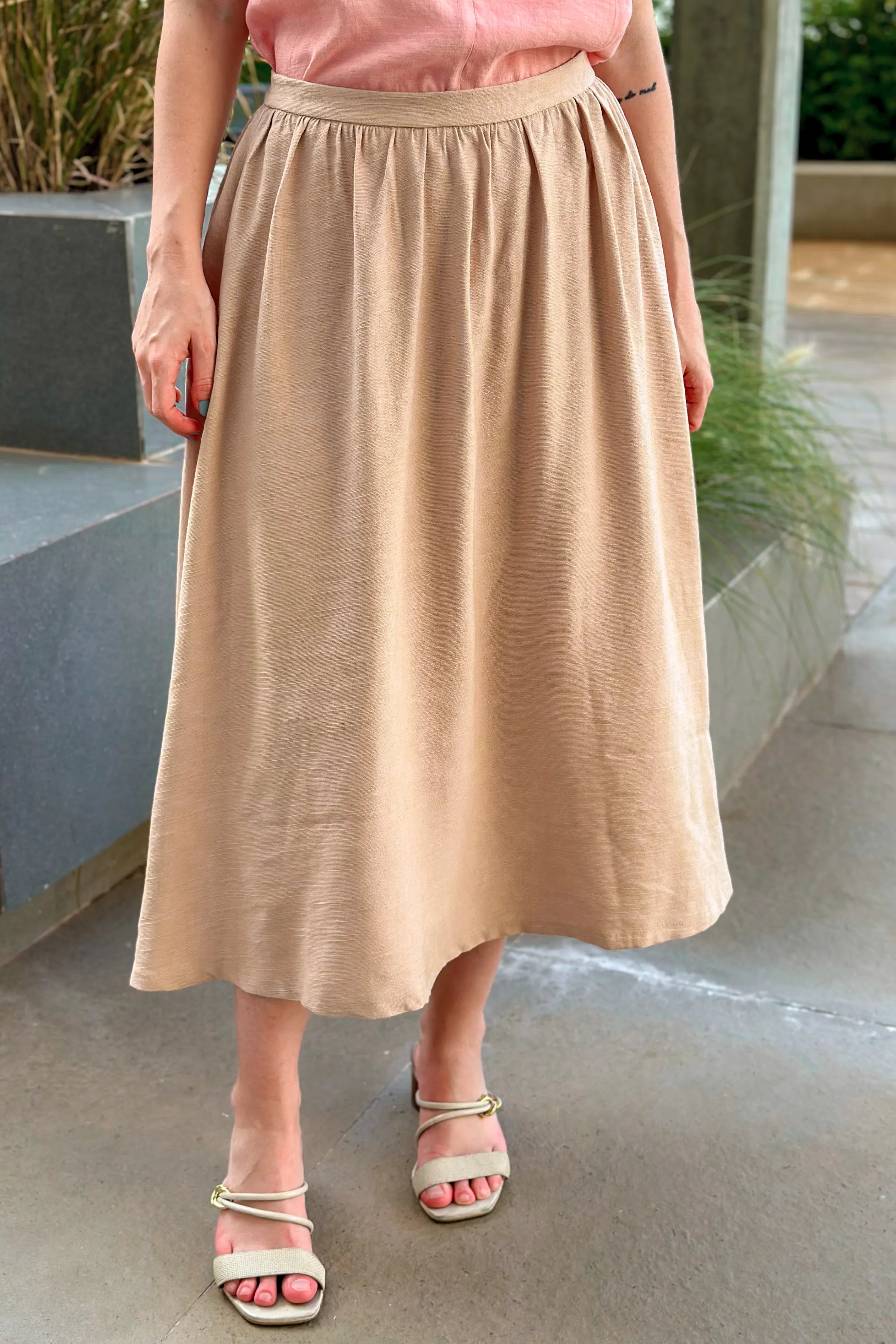 Saia Midi Samanta Bege