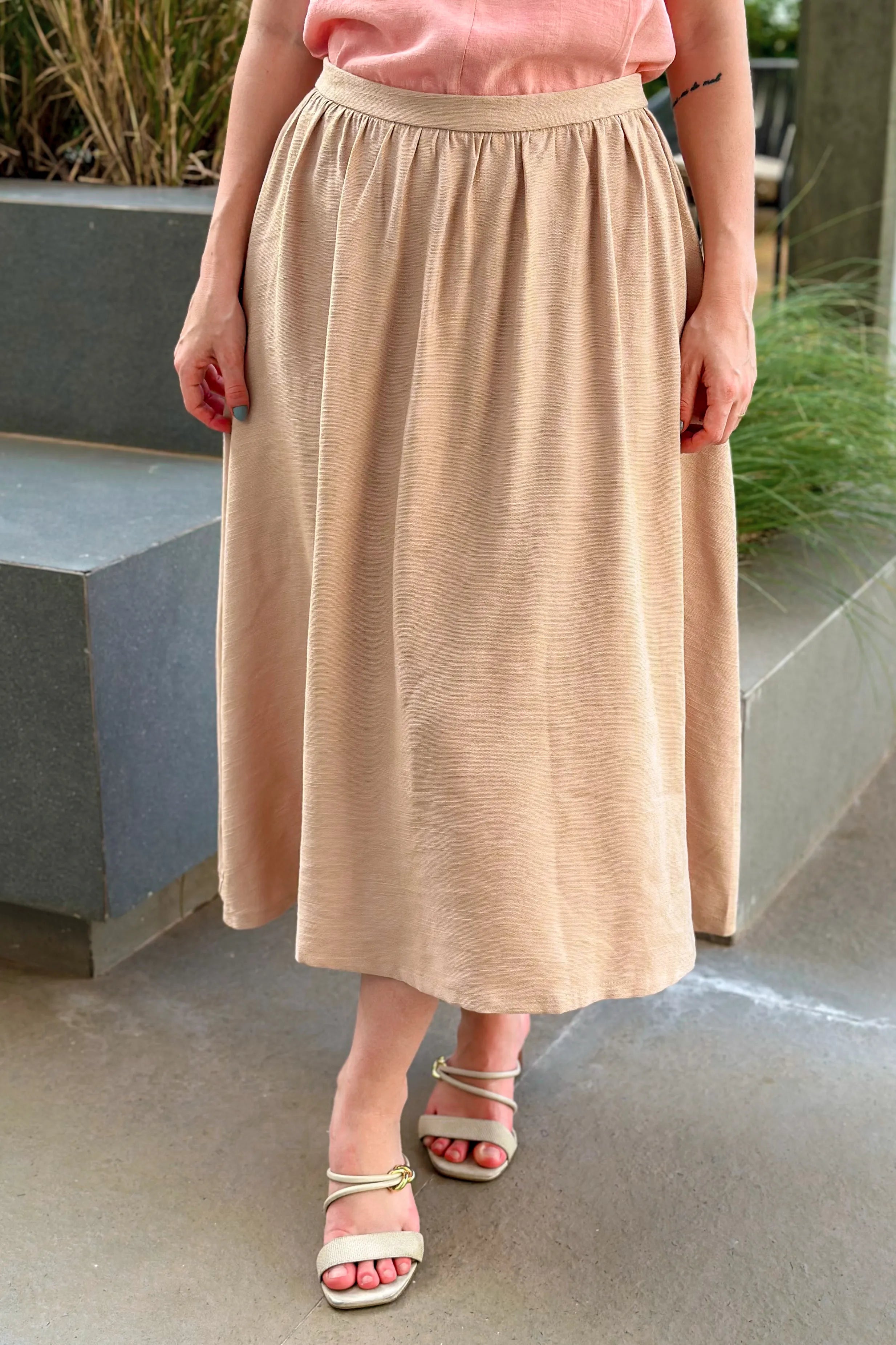 Saia Midi Samanta Bege