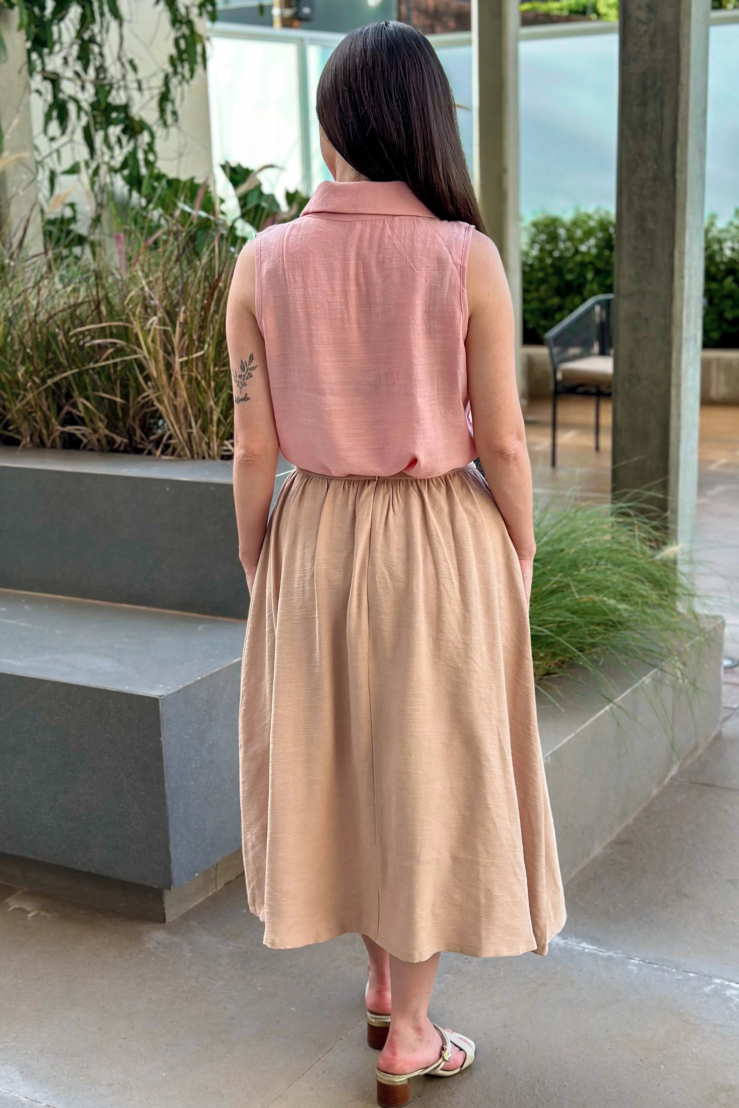 Saia Midi Samanta Bege