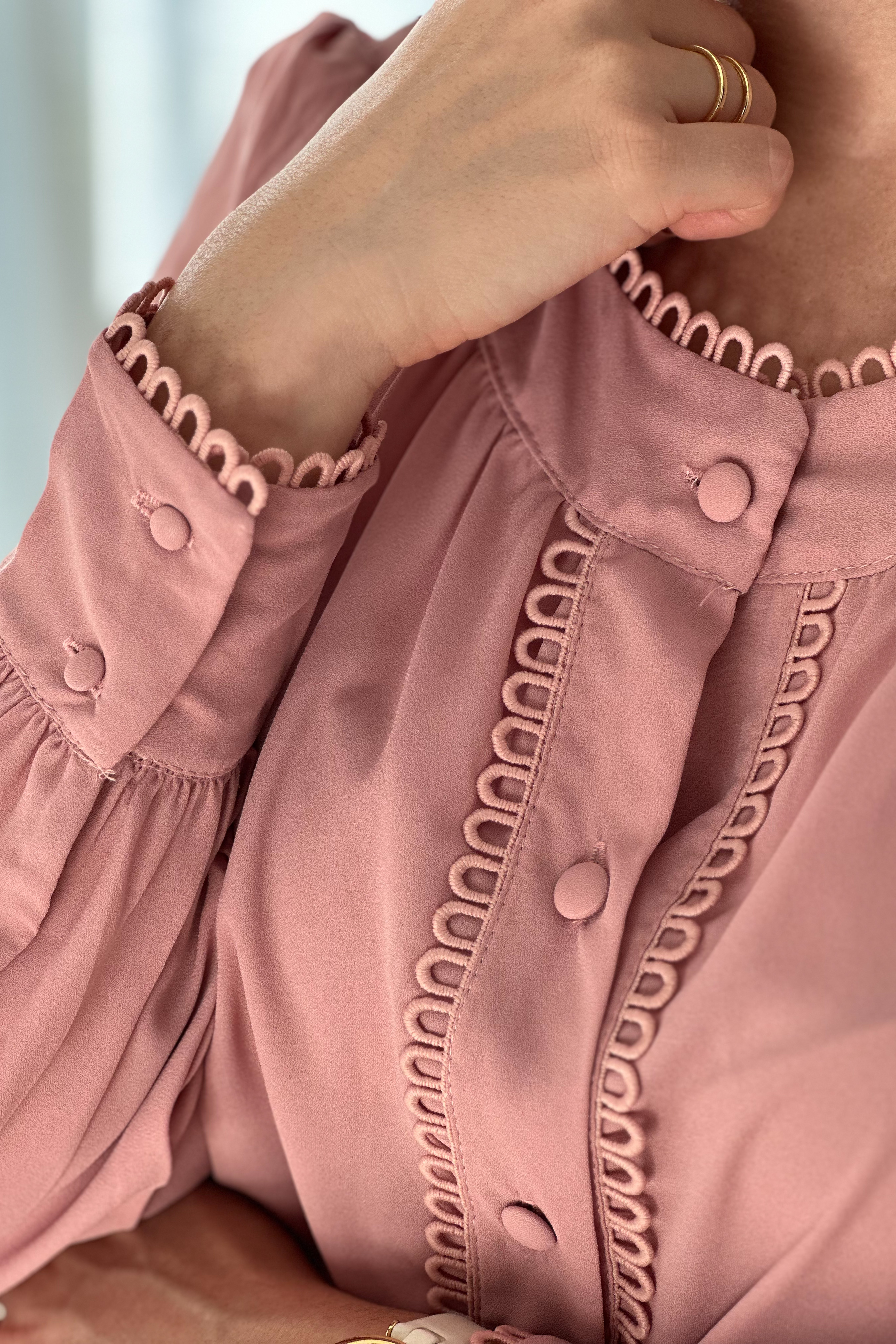 Camisa Manga Longa Detalhe Guipir Rosana Rosa