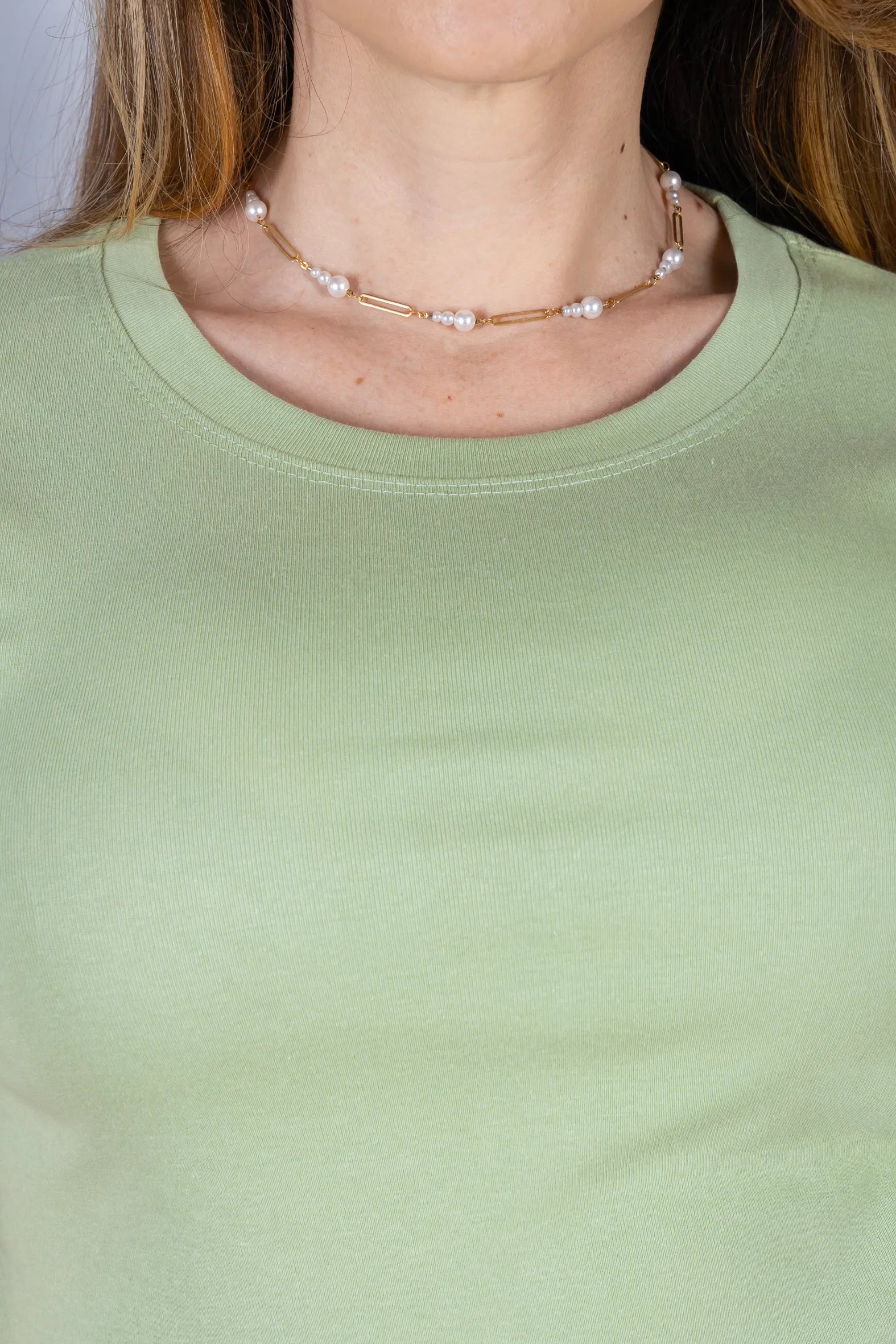 Blusa Manga Curta com Detalhes Bordados Cotton Lycra Milena Verde