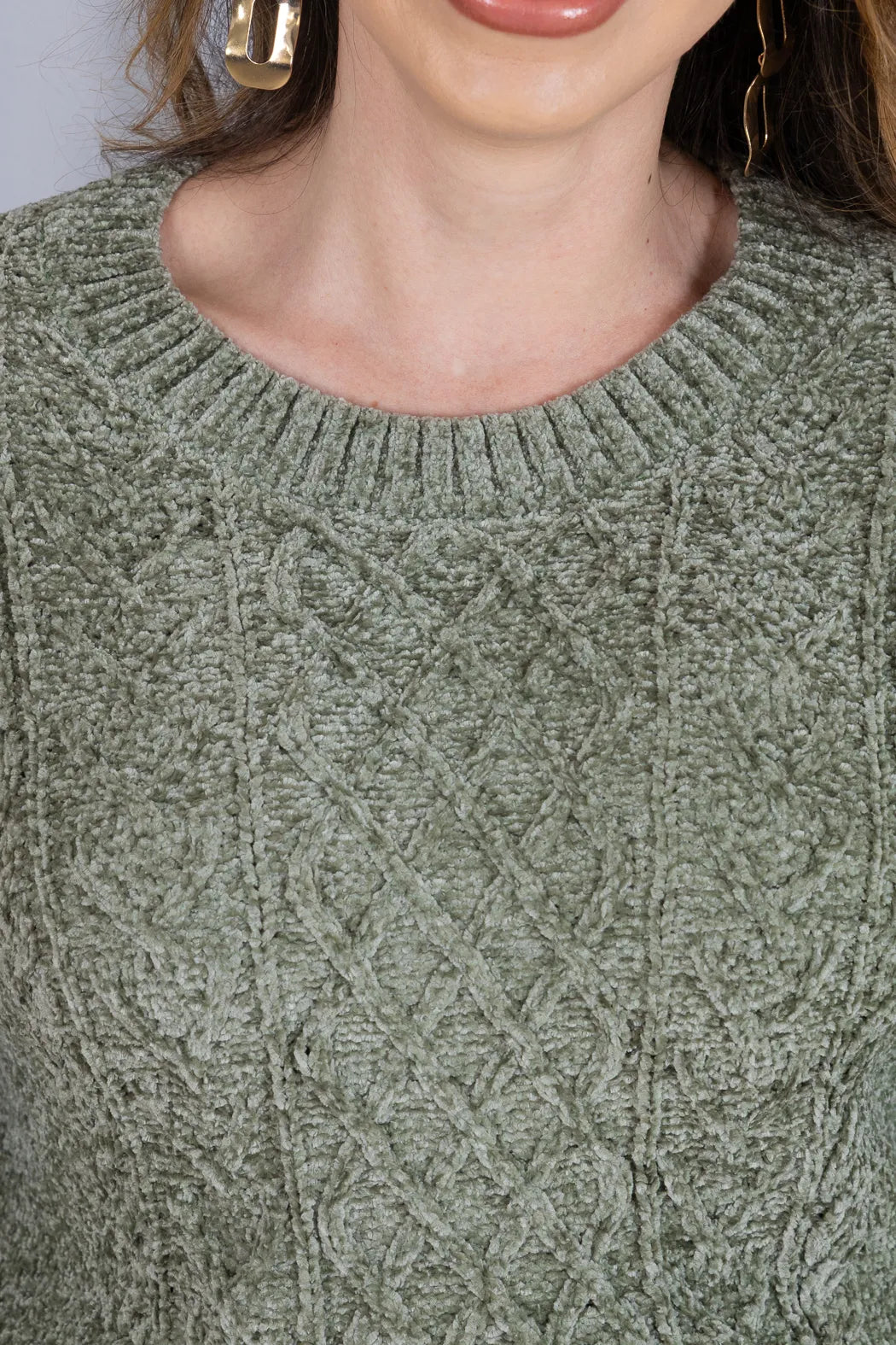 Blusa Manga Longa em Tricot Mousse Valentina Verde