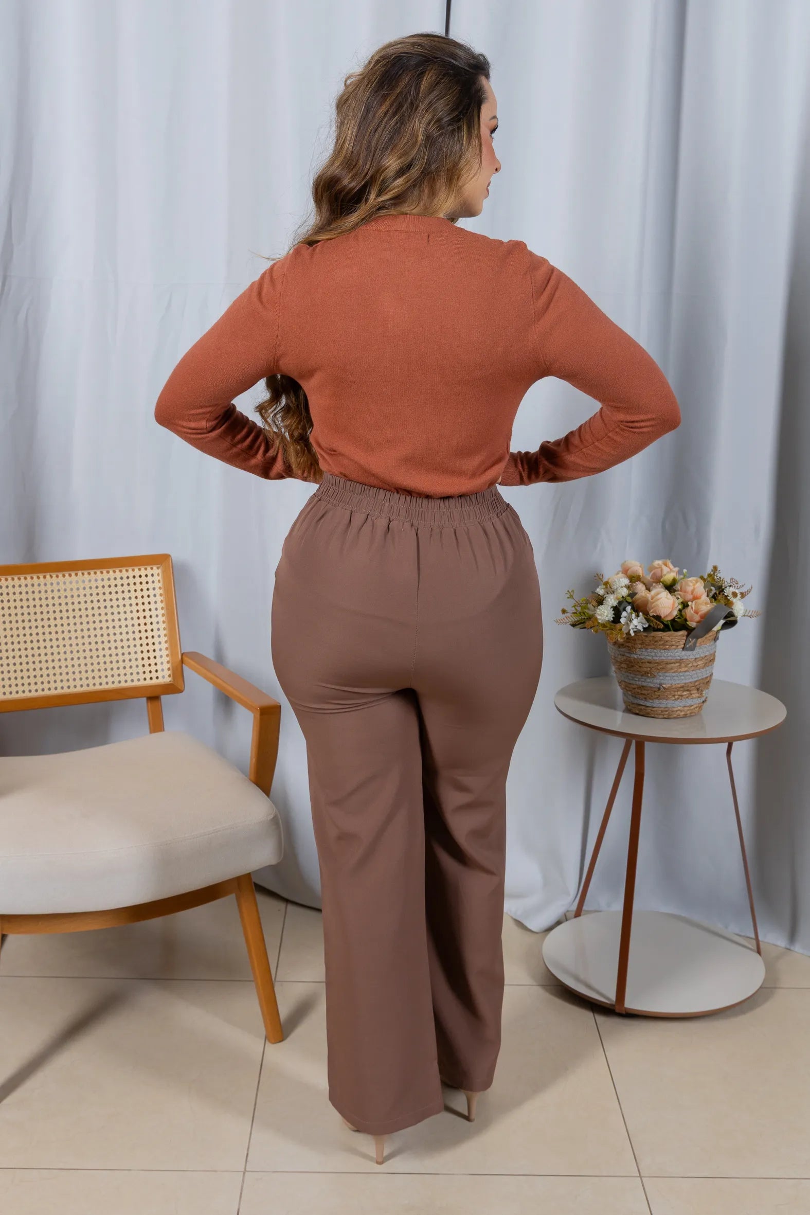 Tricot Manga Longa em Modal Violeta Terracota