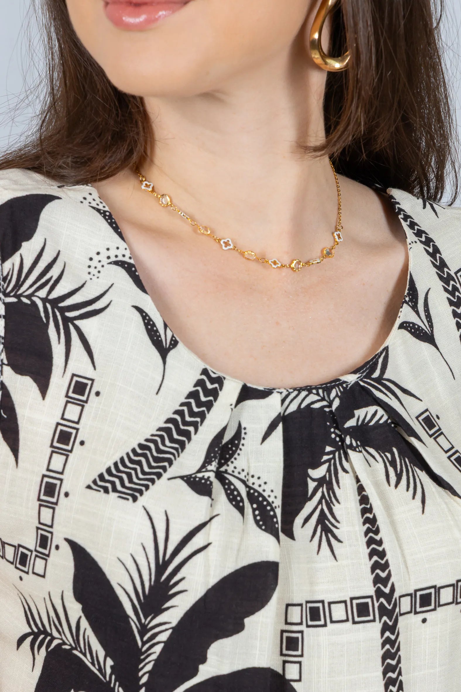 Regata Pregas Colo Viscose Sônia Estampada Preta