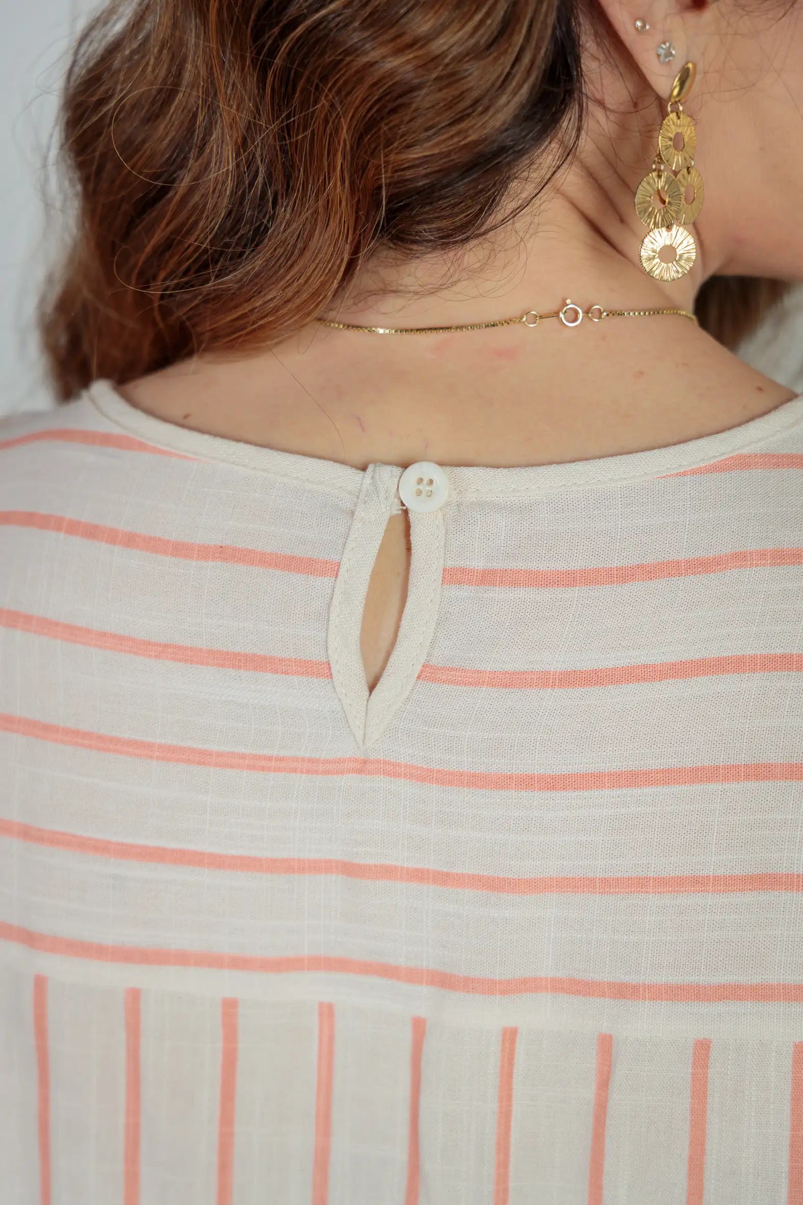 Blusa Babados Manga Detalhe Trançado Em Visco-linho Jenifer Coral