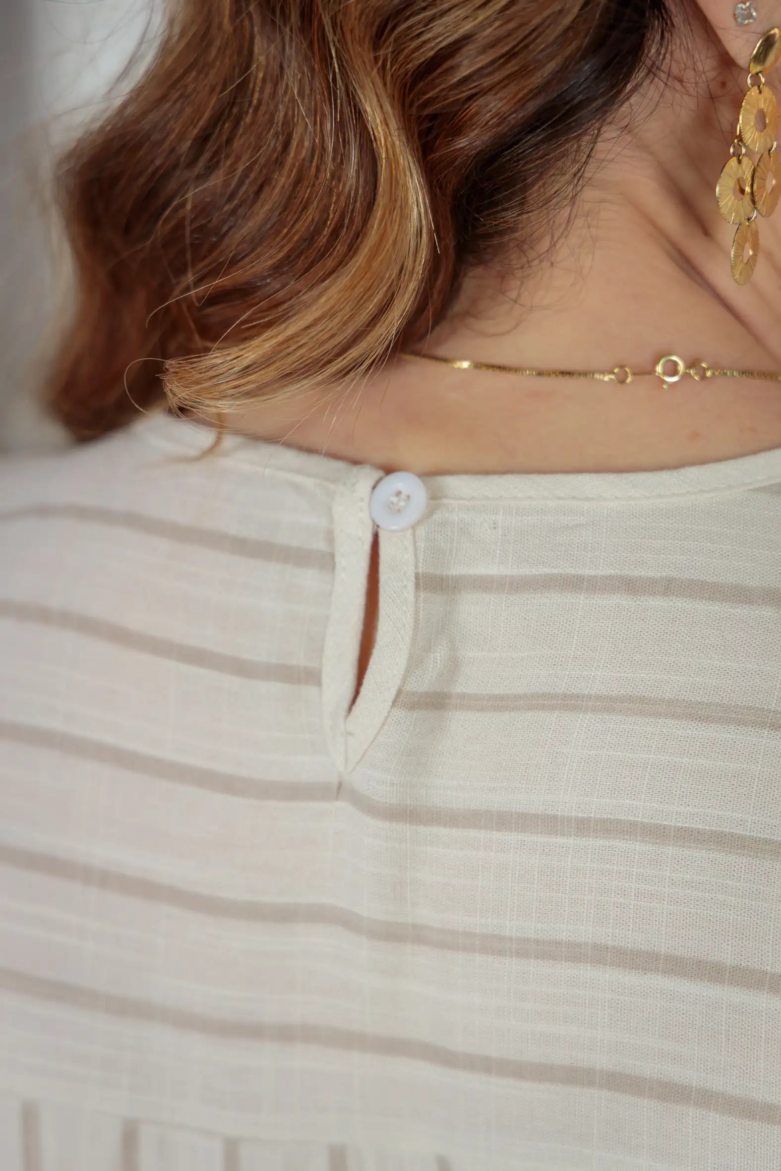 Blusa Babados Manga Detalhe Trançado Em Visco-linho Jenifer Bege