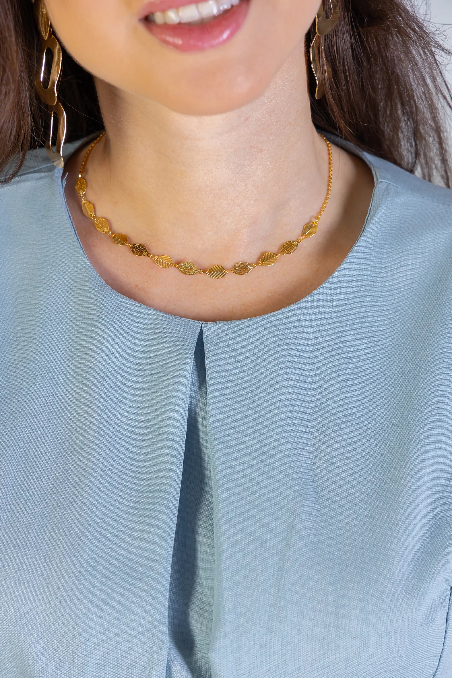 Vestido Longo Detalhe Cinto Patrícia Poeta Azul