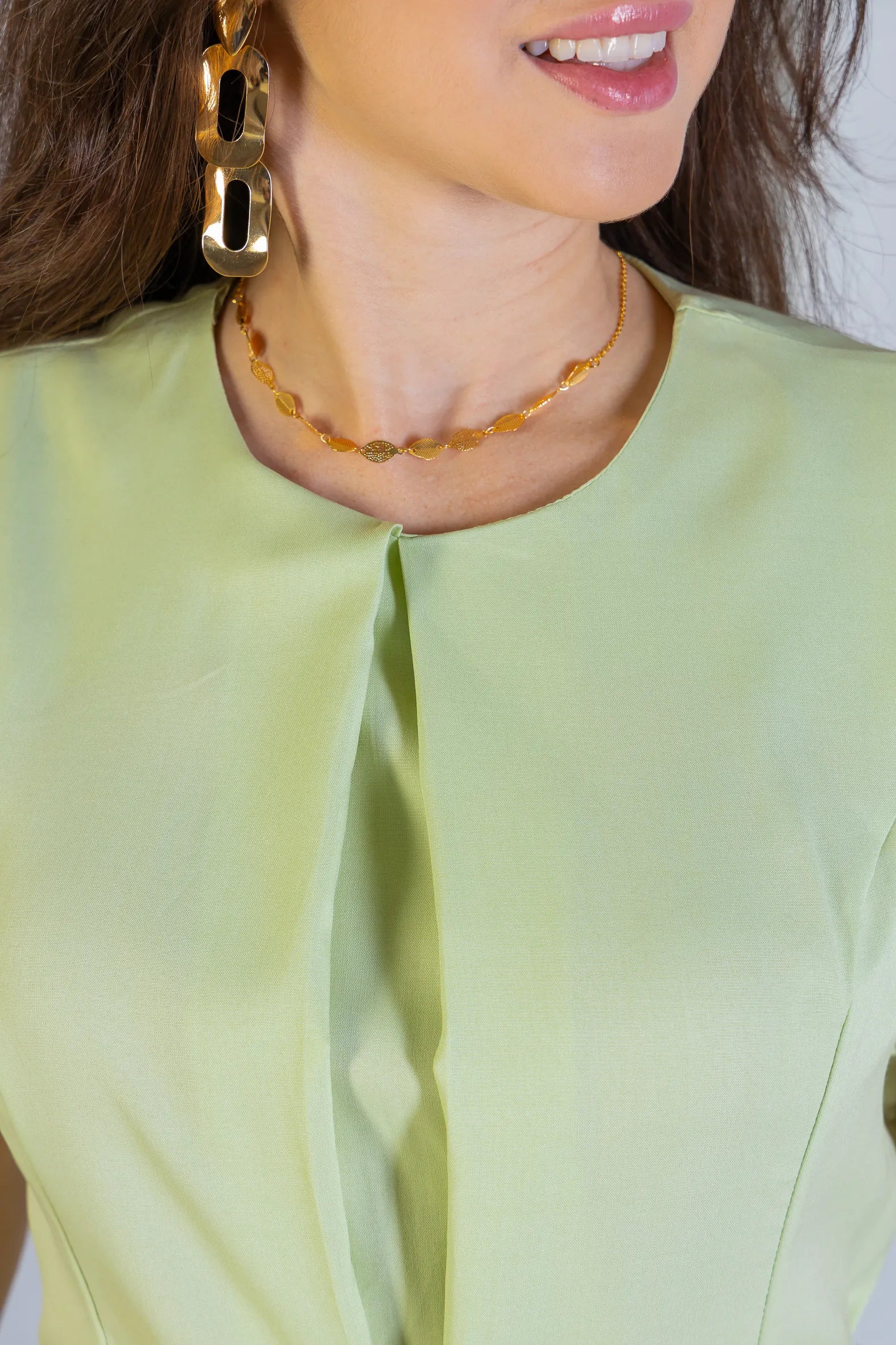 Vestido Longo Detalhe Cinto Patrícia Poeta Verde